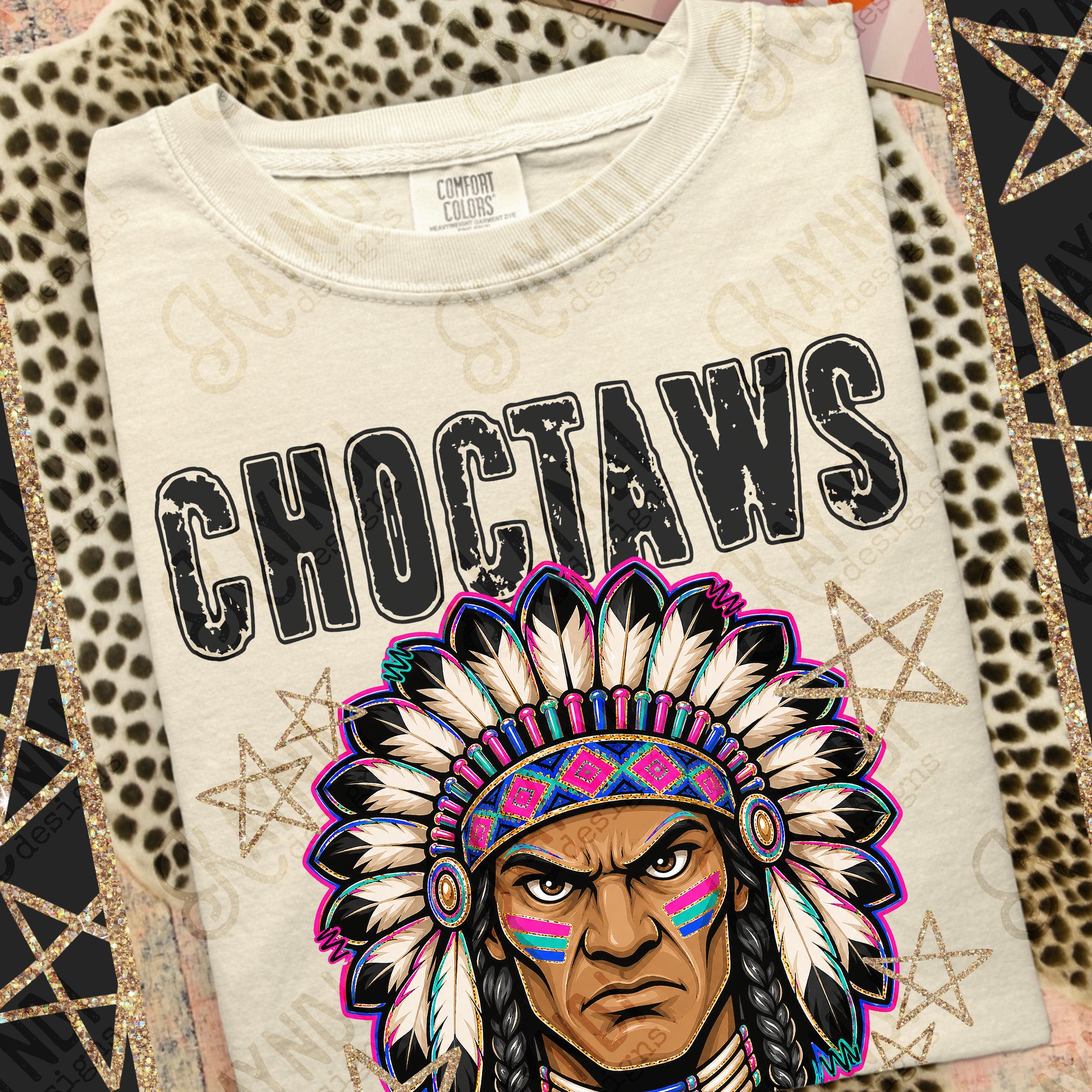 Grunge Varsity Choctaws mockup