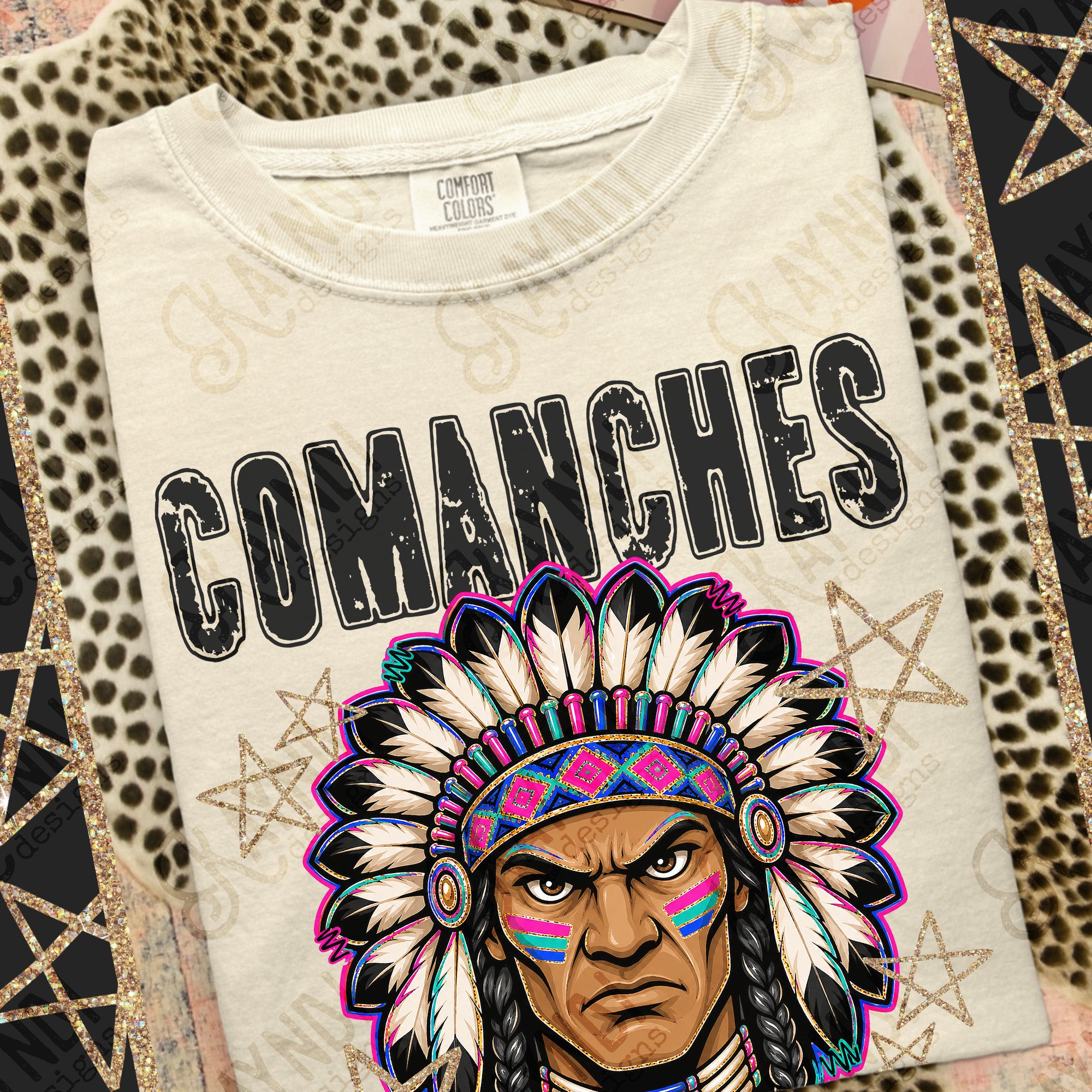 Grunge Varsity Comanches mockup