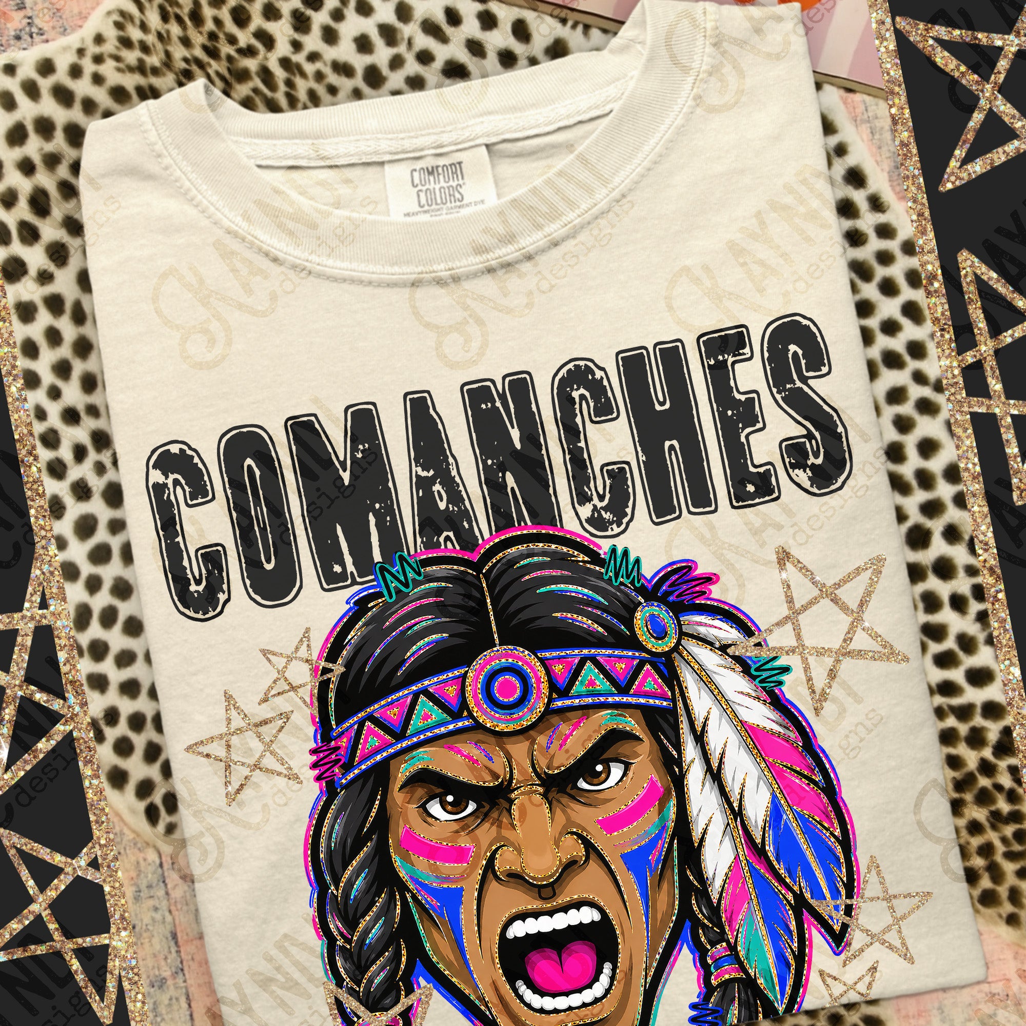 Grunge Varsity Comanches 2 mockup