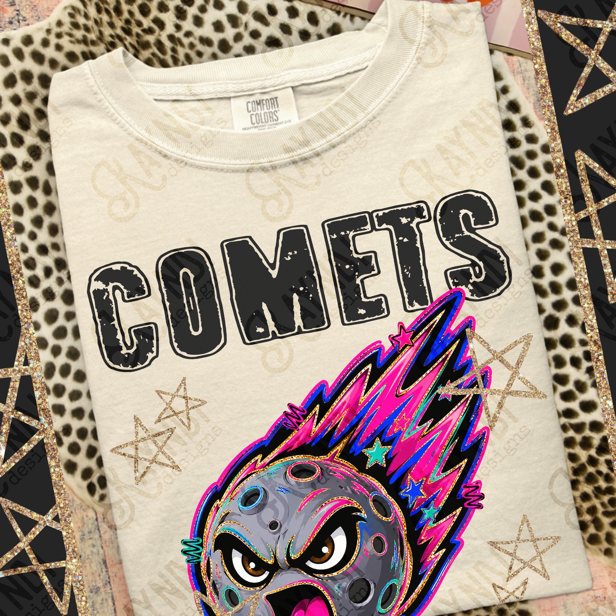 Grunge Varsity Comets mockup