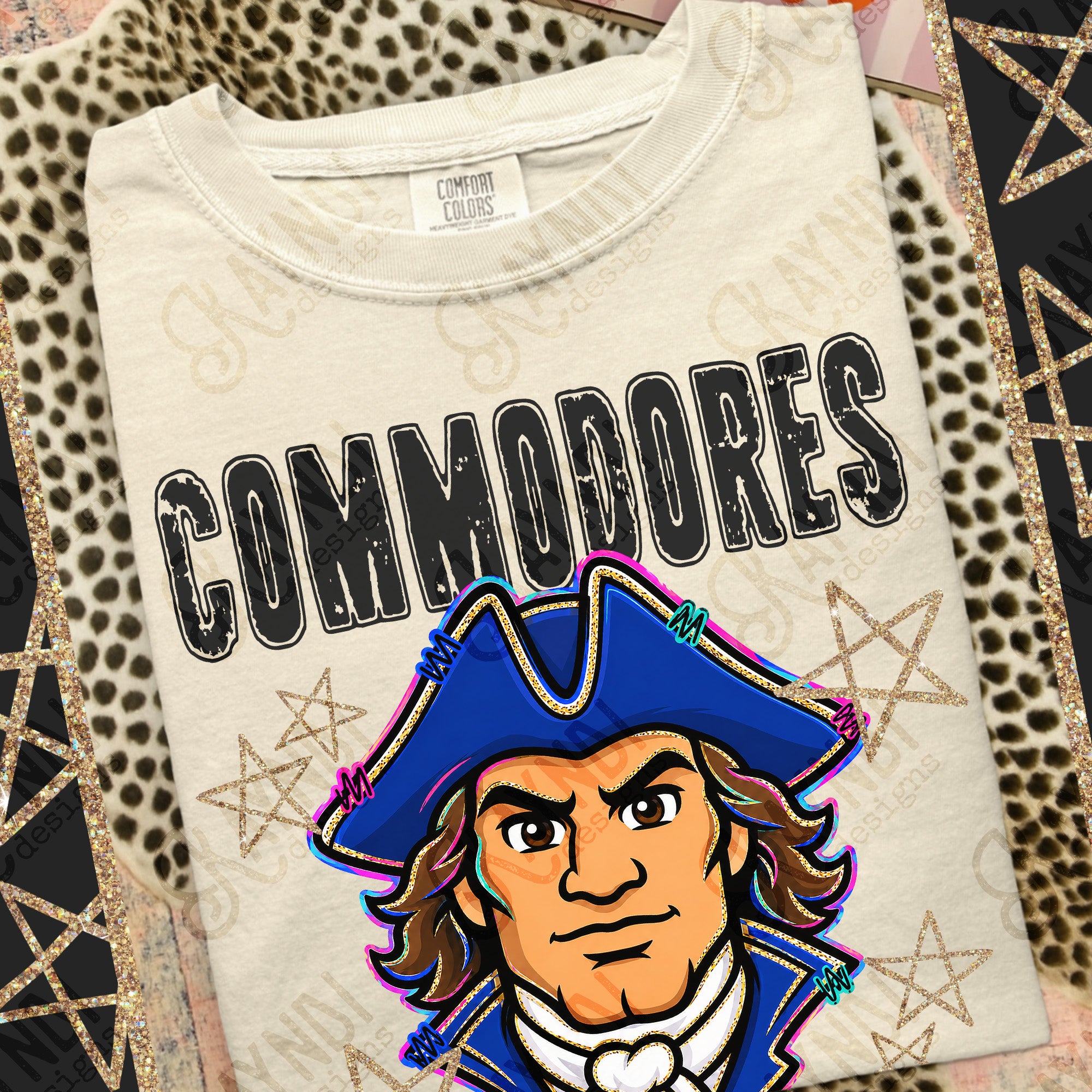 Grunge Varsity Commodores mockup