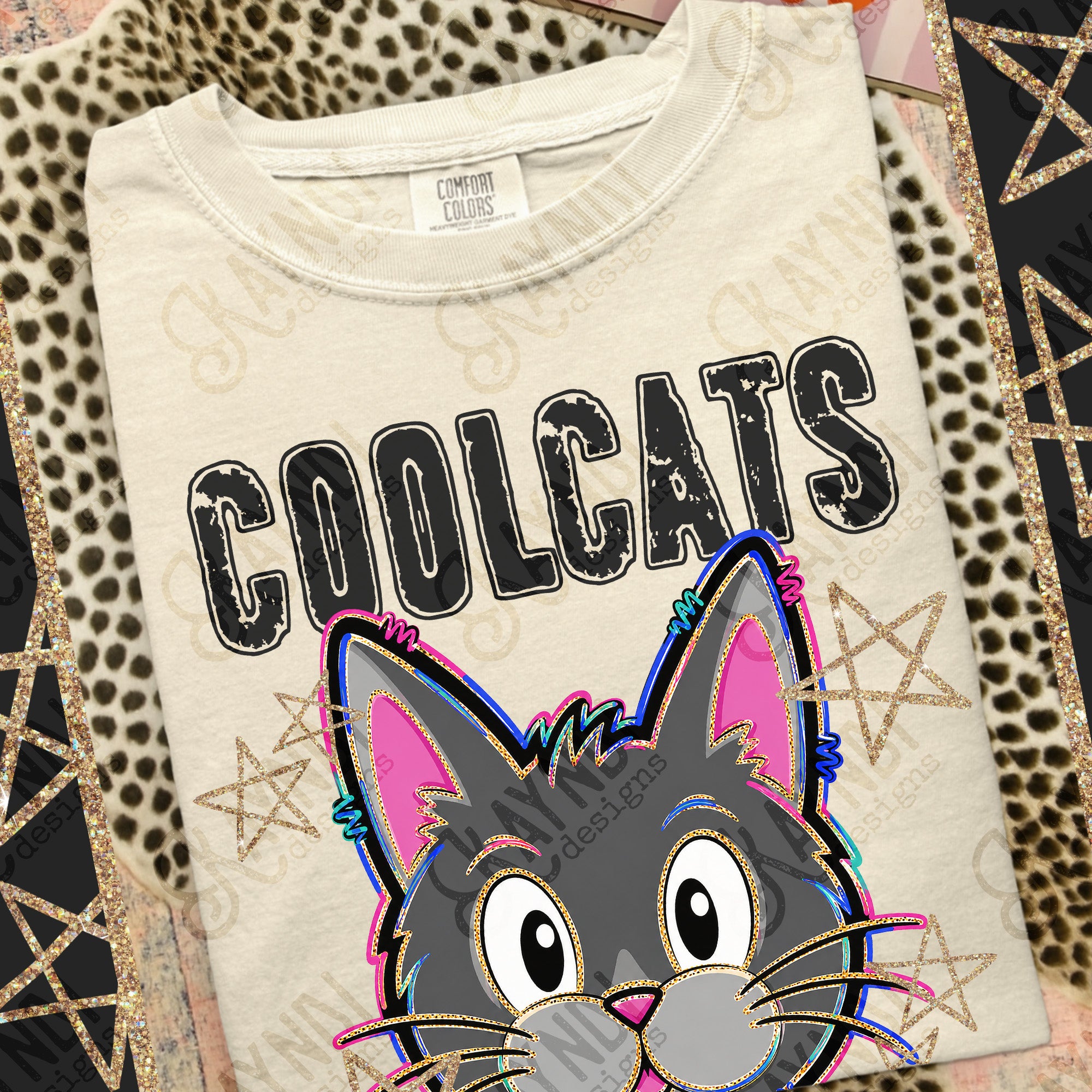 Grunge Varsity Cool Cats mockup
