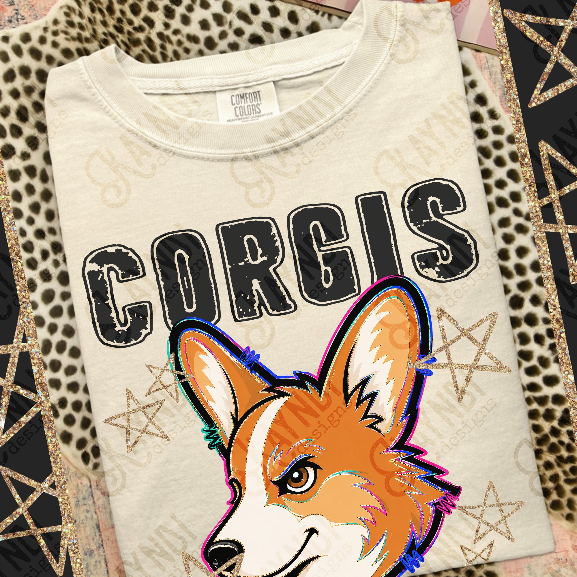 Grunge Varsity Corgis mockup