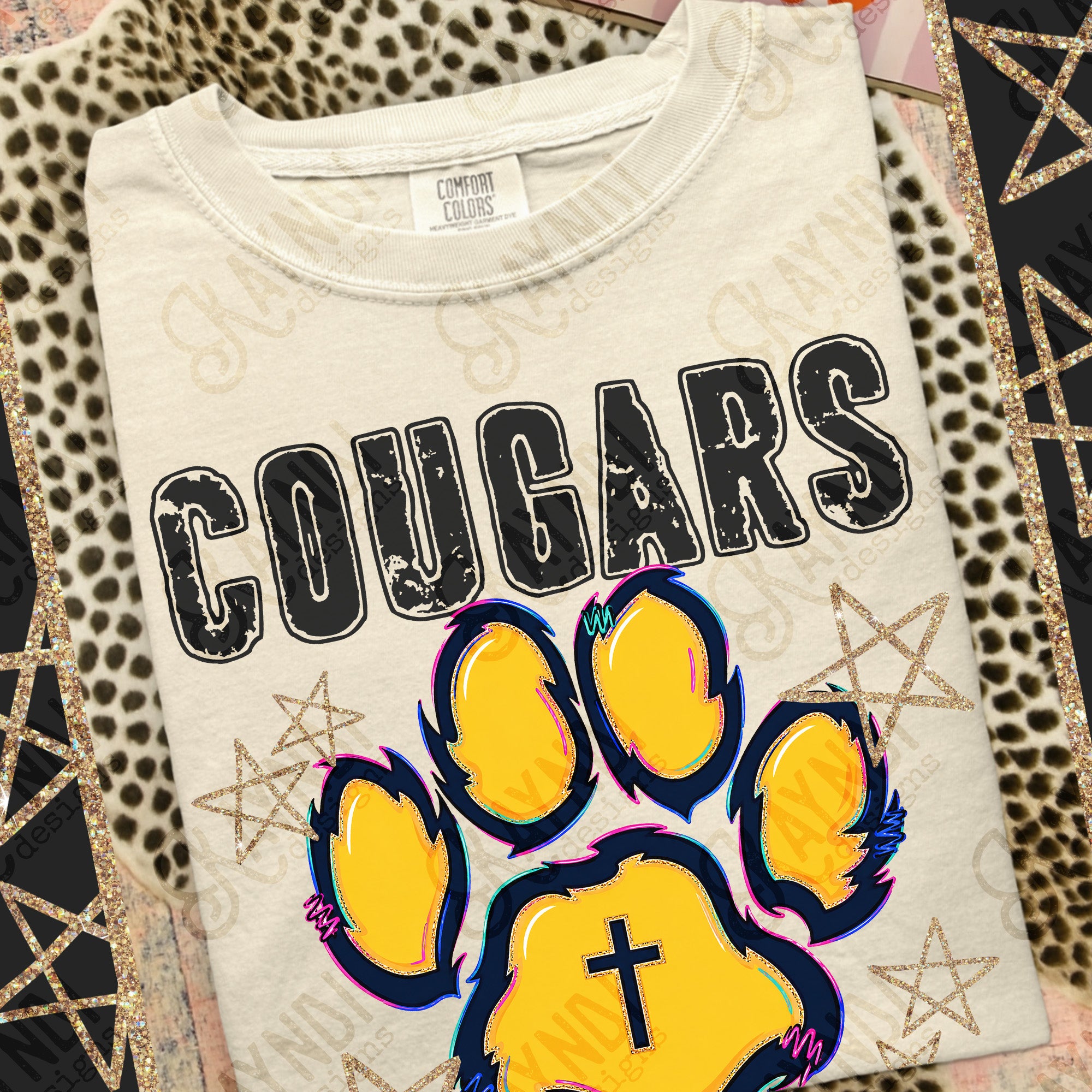 Grunge Varsity Cougars 2 mockup