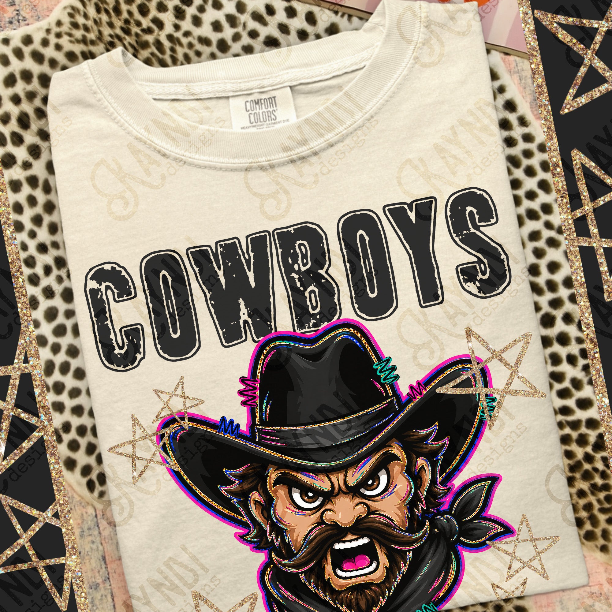 Grunge Varsity Cowboys mockup