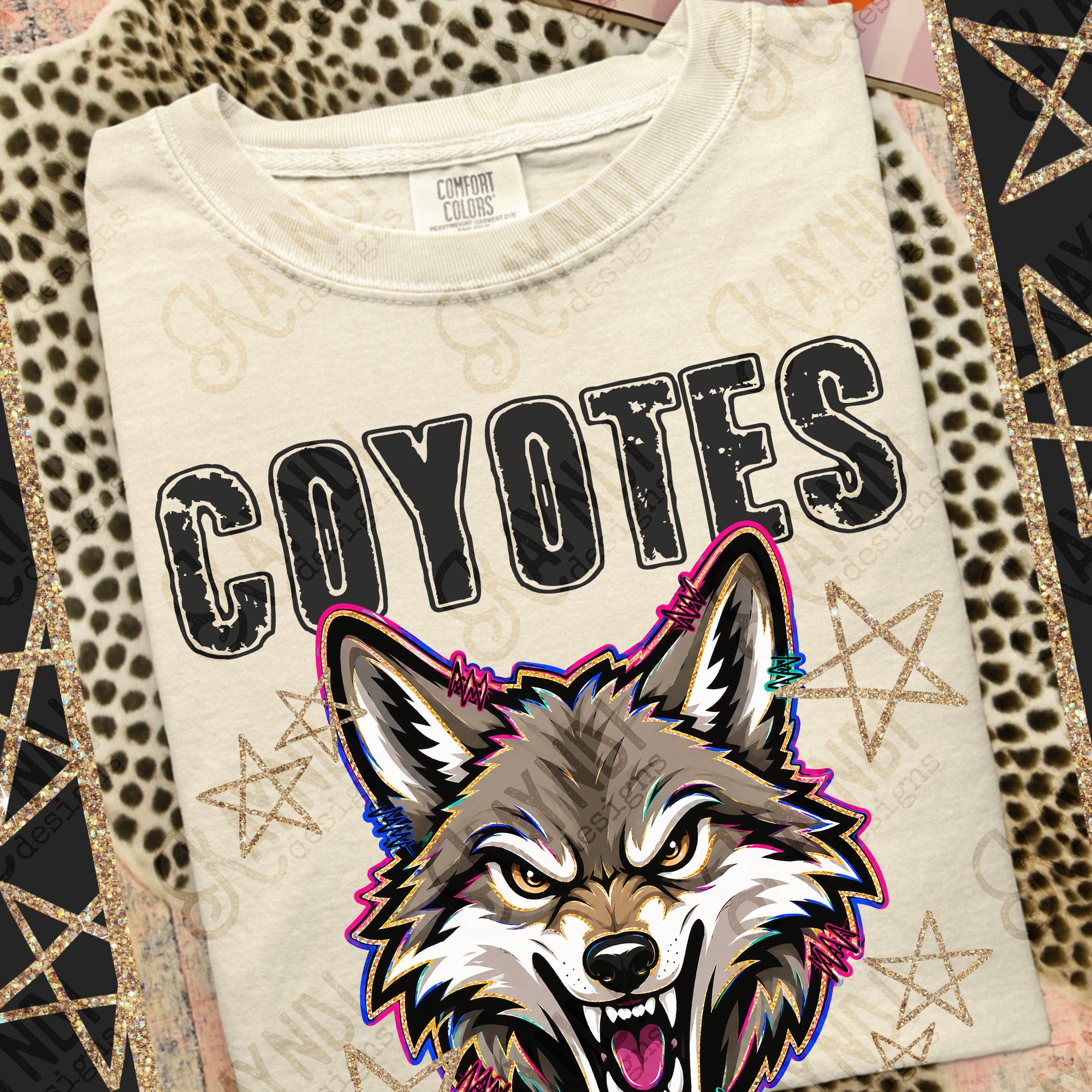 Grunge Varsity Coyotes mockup