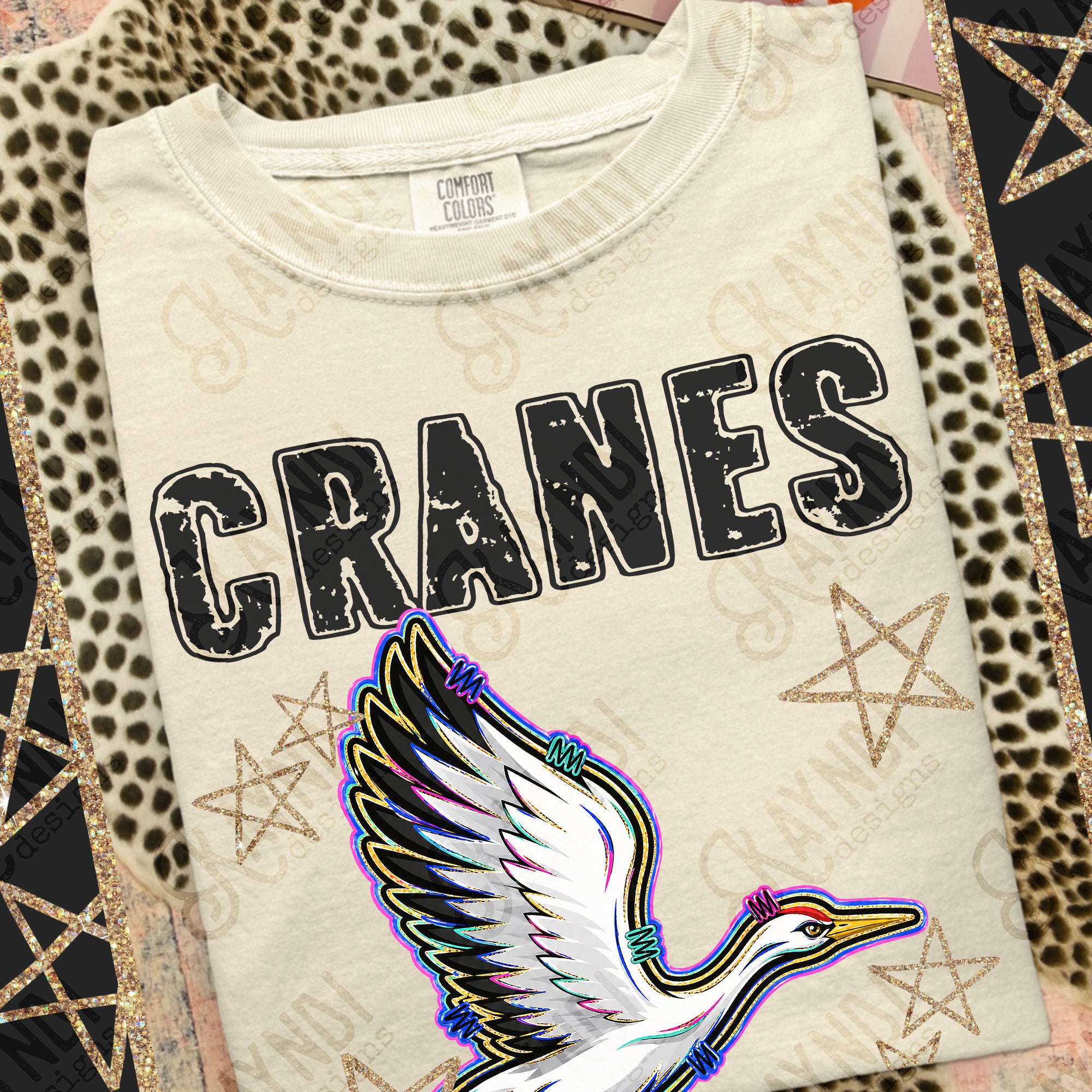 Grunge Varsity Cranes mockup