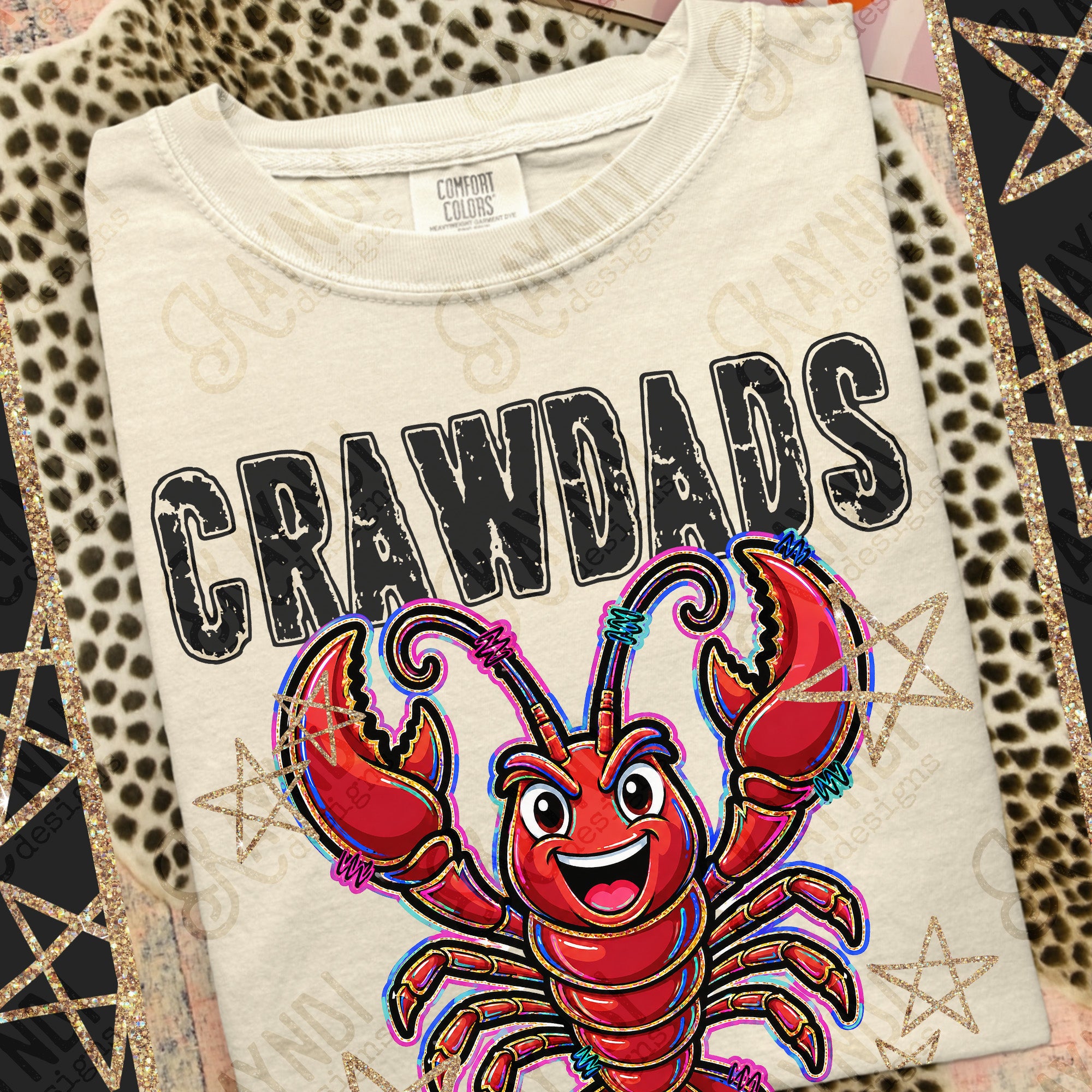 Grunge Varsity Crawdads mockup
