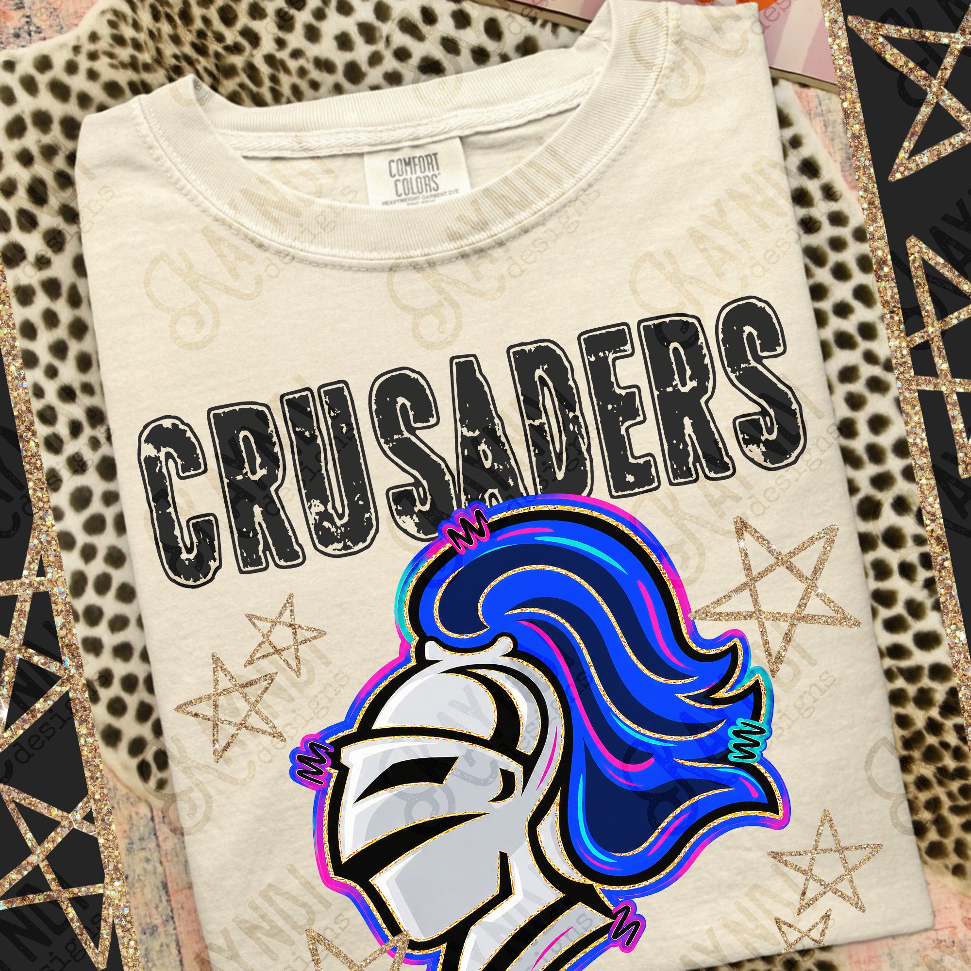 Grunge Varsity Crusaders mockup