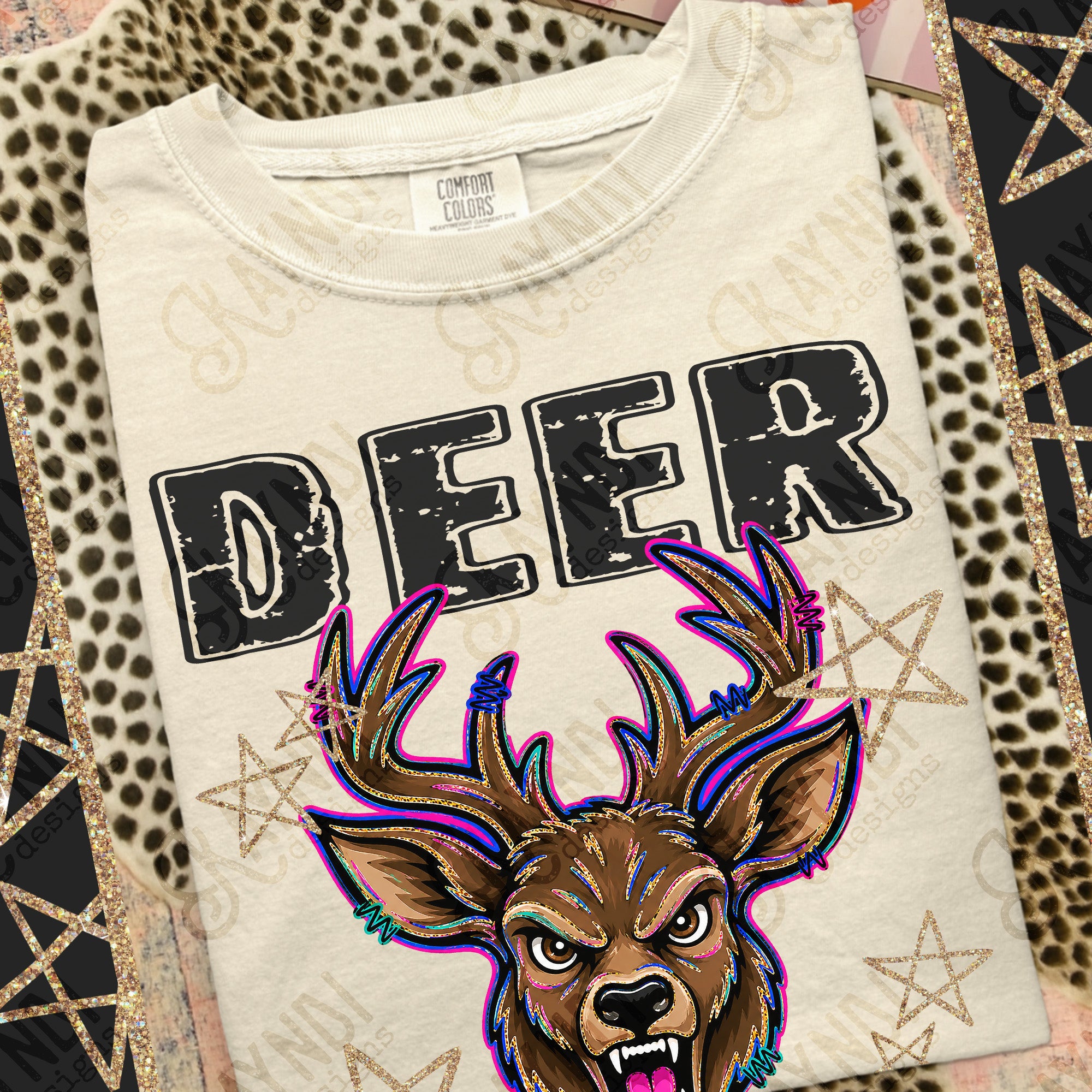 Grunge Varsity Deer mockup