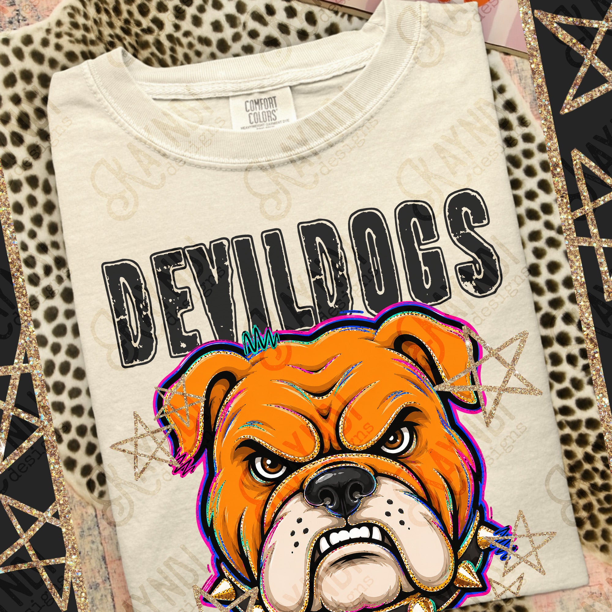 Grunge Varsity Devil Dogs mockup