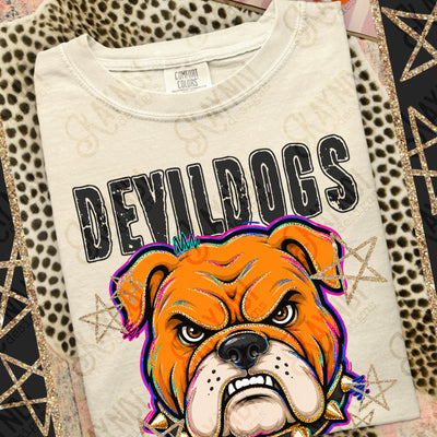 Grunge Varsity Devil Dogs mockup