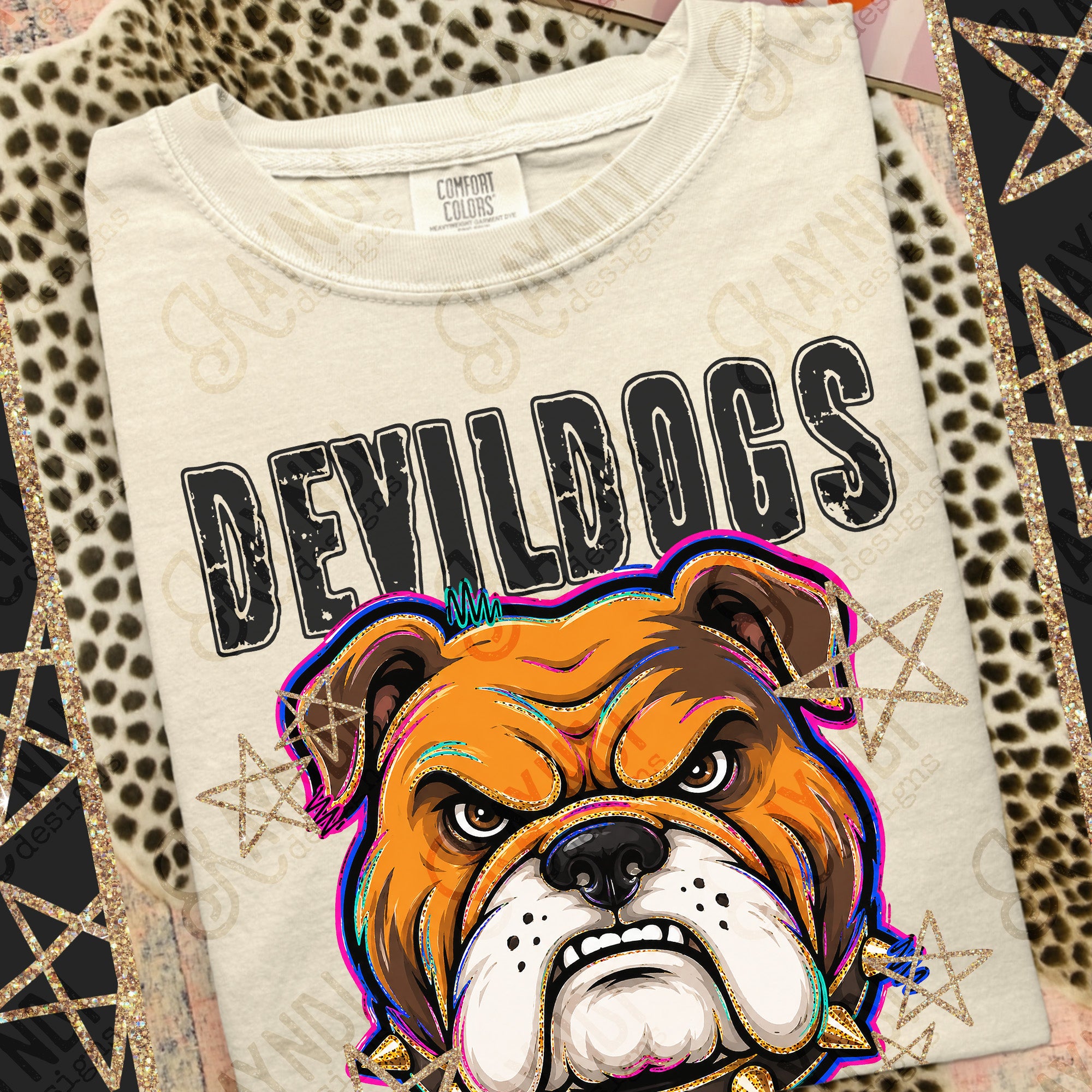 Grunge Varsity Devil Dogs 2 mockup