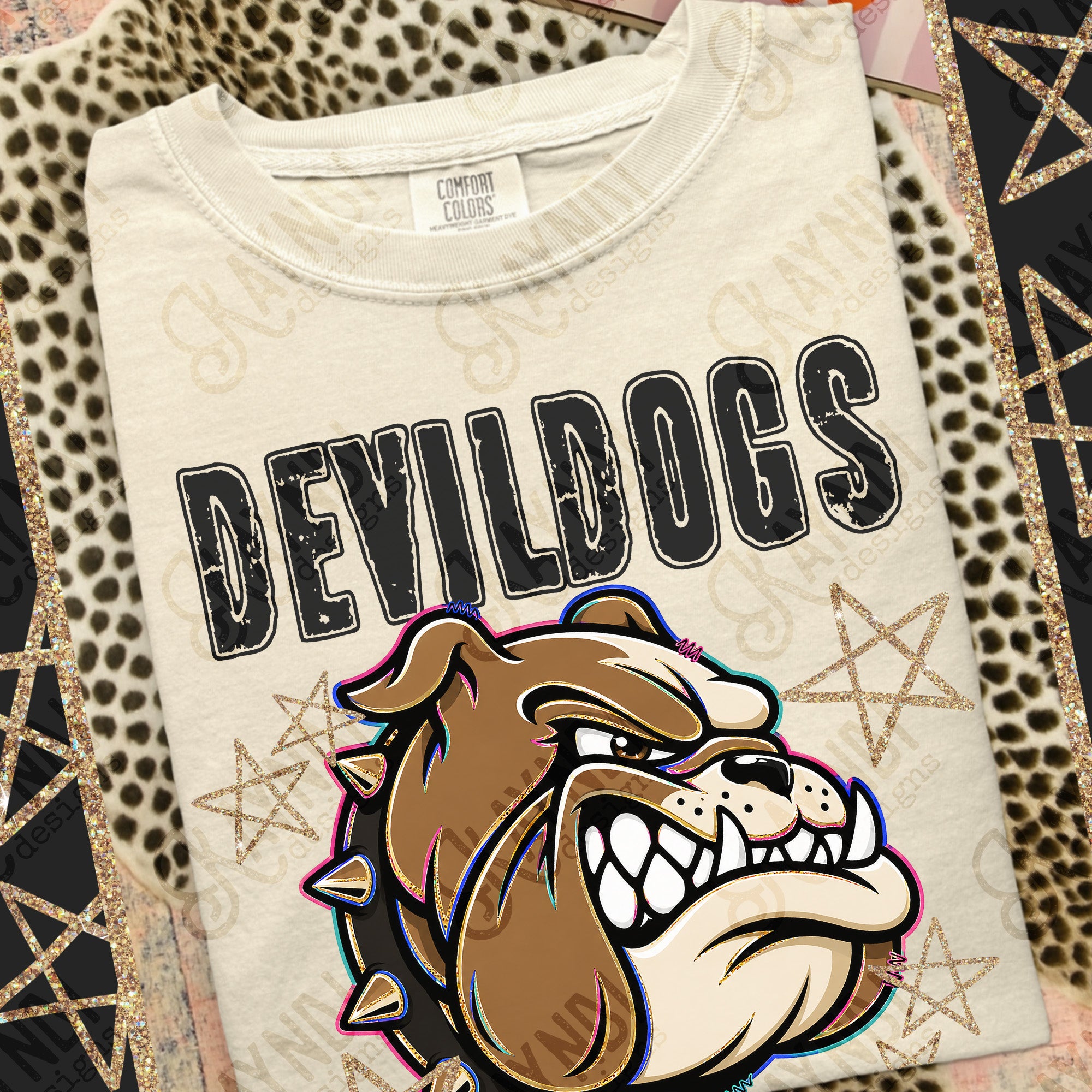 Grunge Varsity Devil Dogs 3 mockup