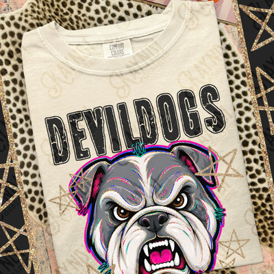 Grunge Varsity Devil Dogs 4 mockup