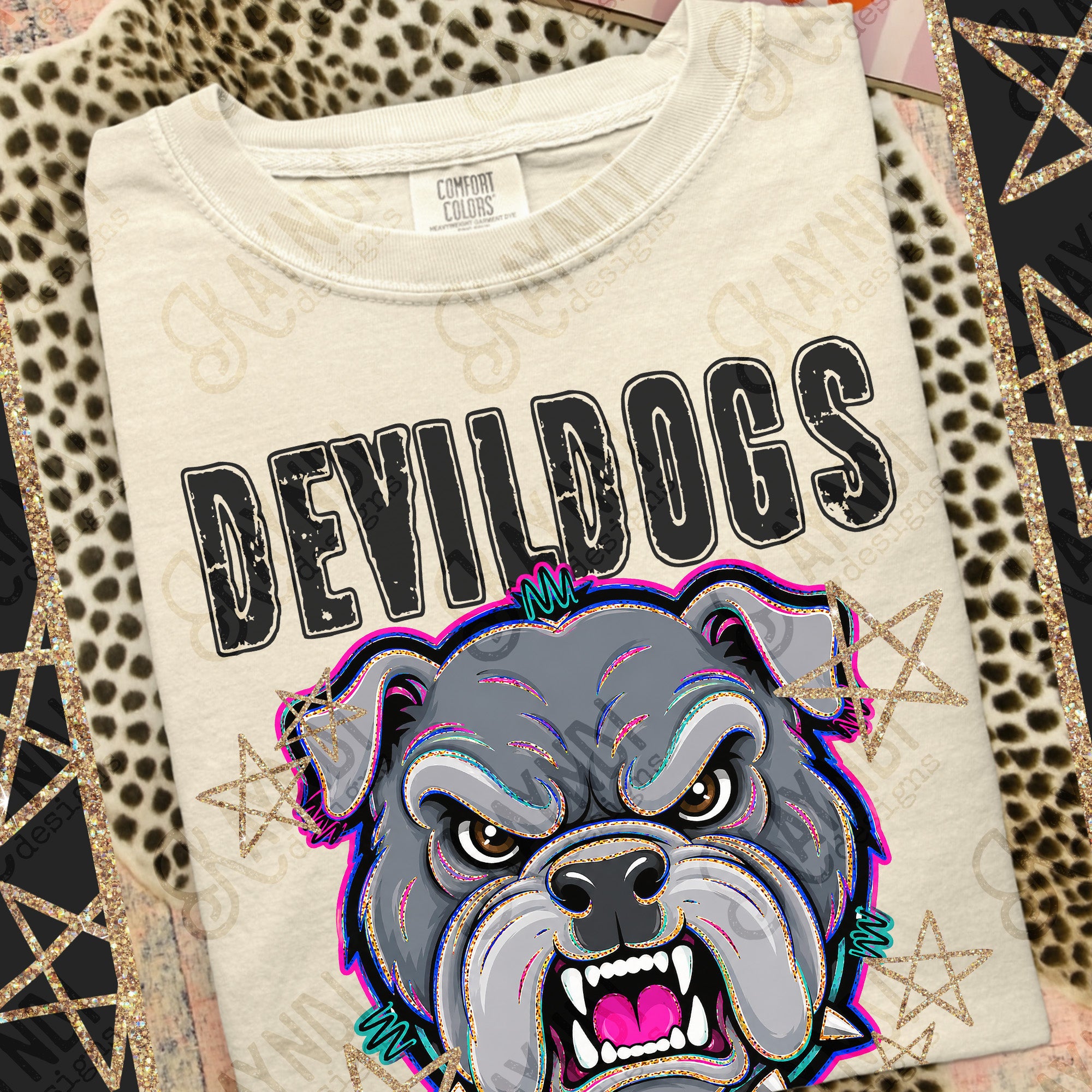 Grunge Varsity Devil Dogs 6 mockup