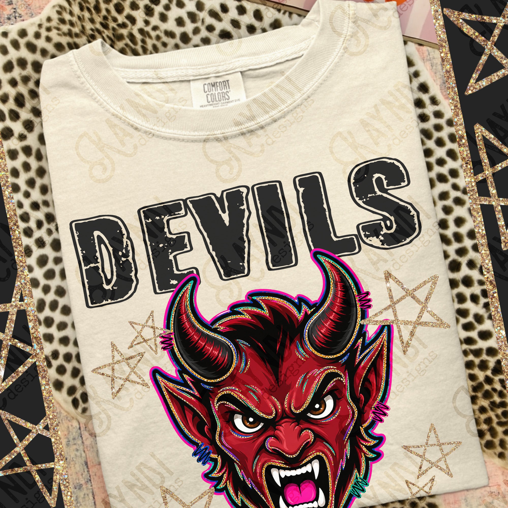 Grunge Varsity Devils mockup