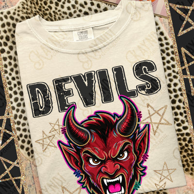 Grunge Varsity Devils mockup