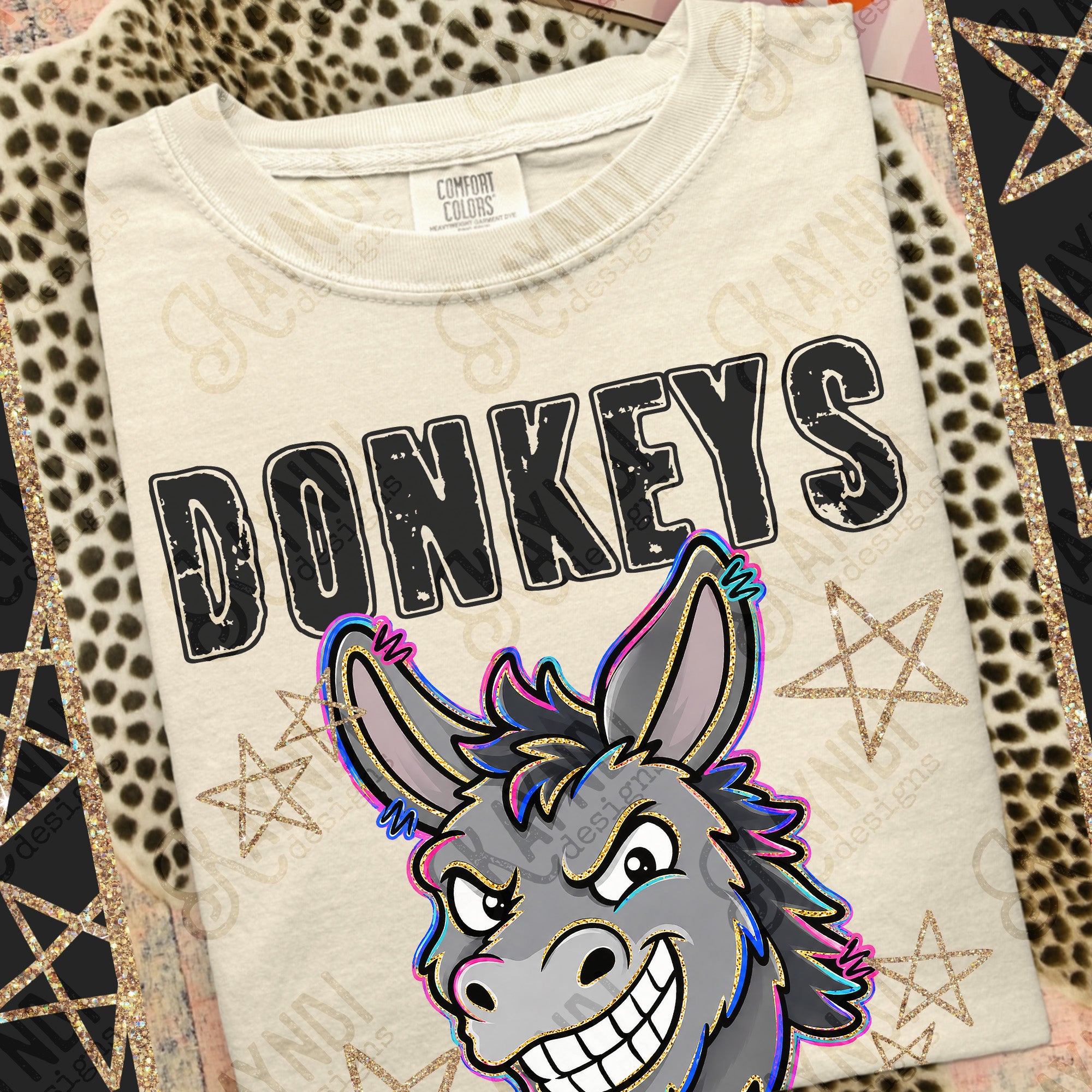 Grunge Varsity Donkeys mockup