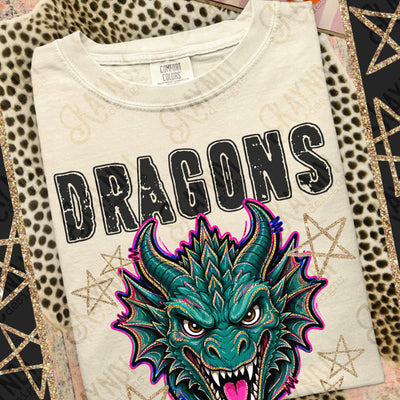 Grunge Varsity Dragons mockup