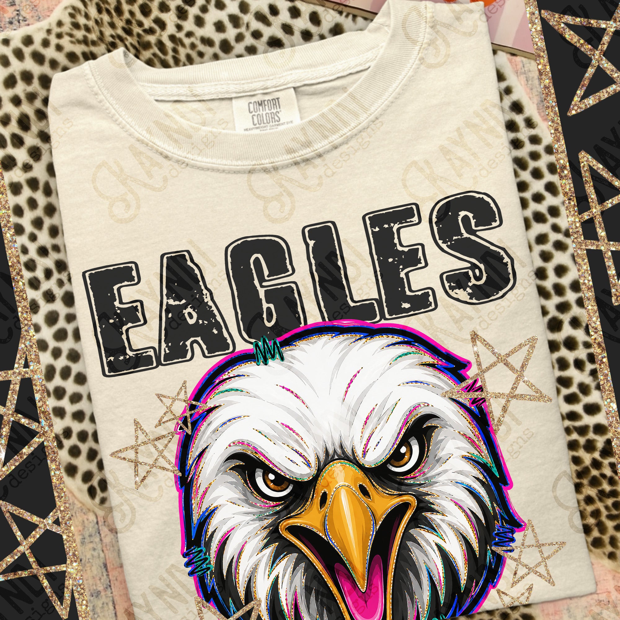 Grunge Varsity Eagles mockup