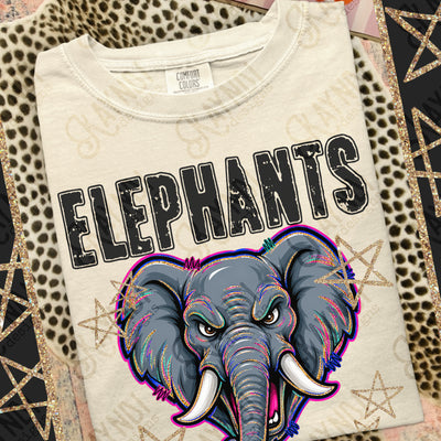 Grunge Varsity Elephants mockup