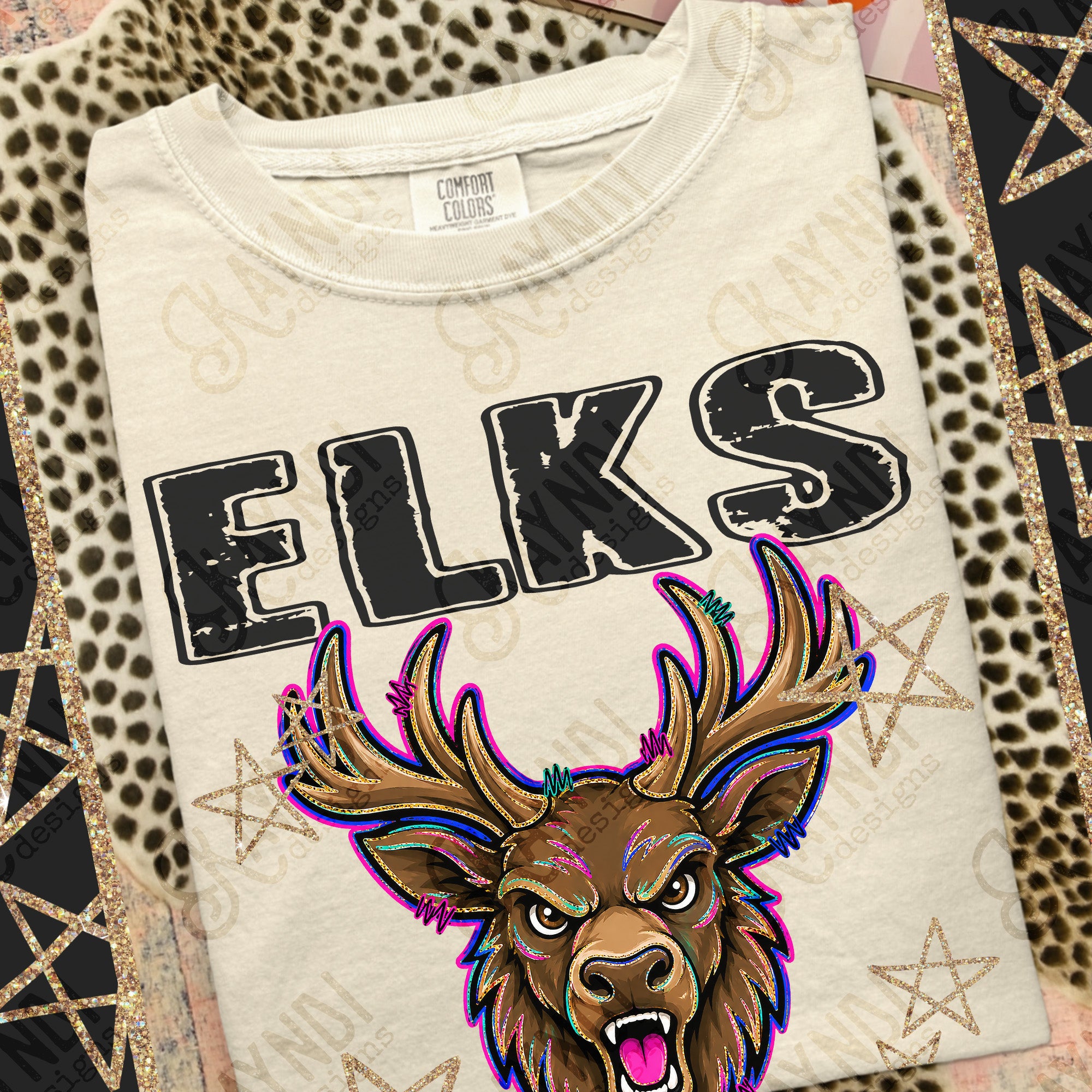 Grunge Varsity Elks mockup