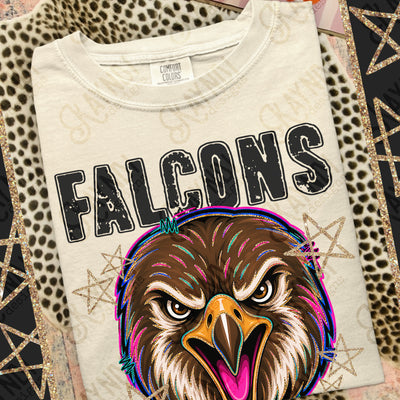 Grunge Varsity Falcons mockup