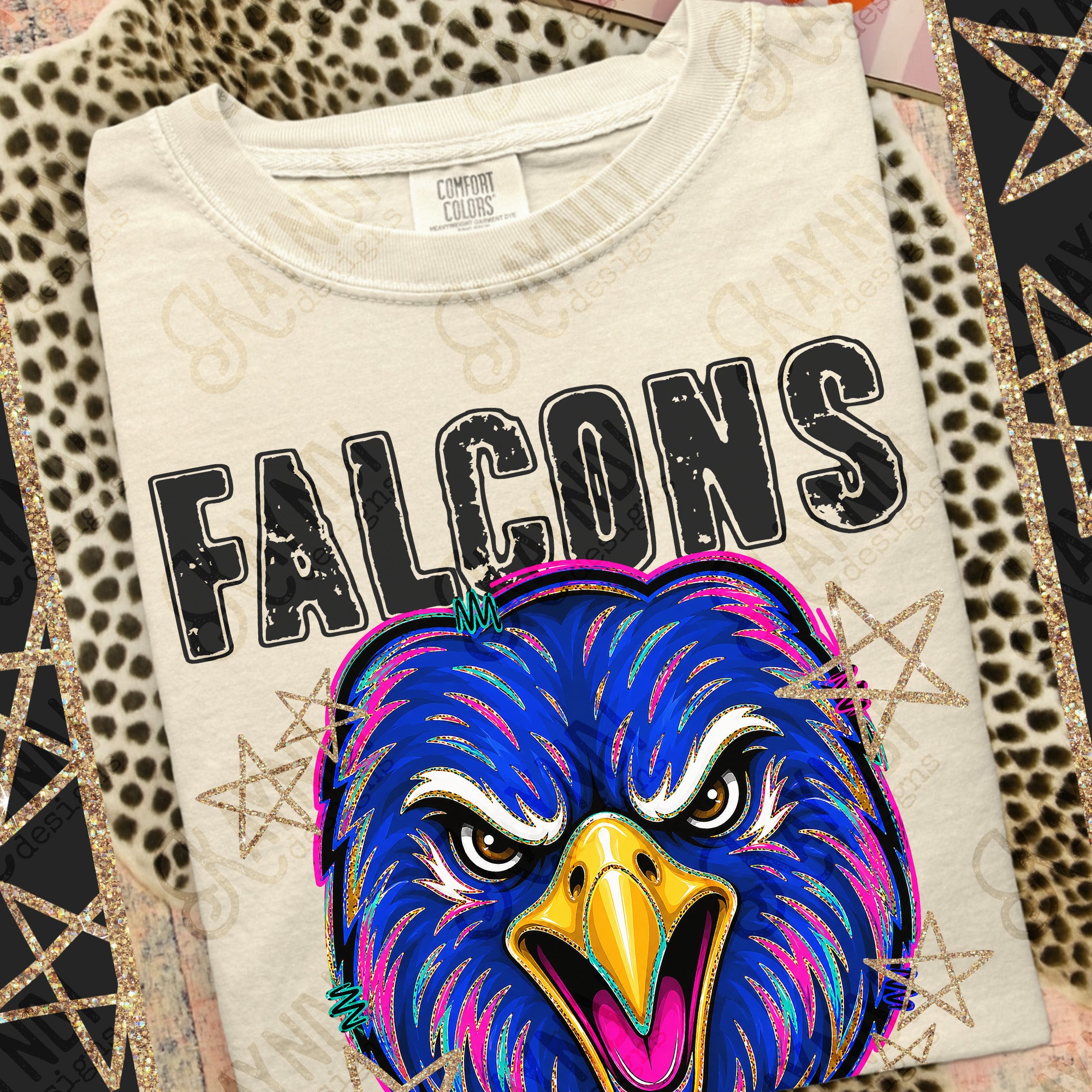 Grunge Varsity Falcons 2 mockup