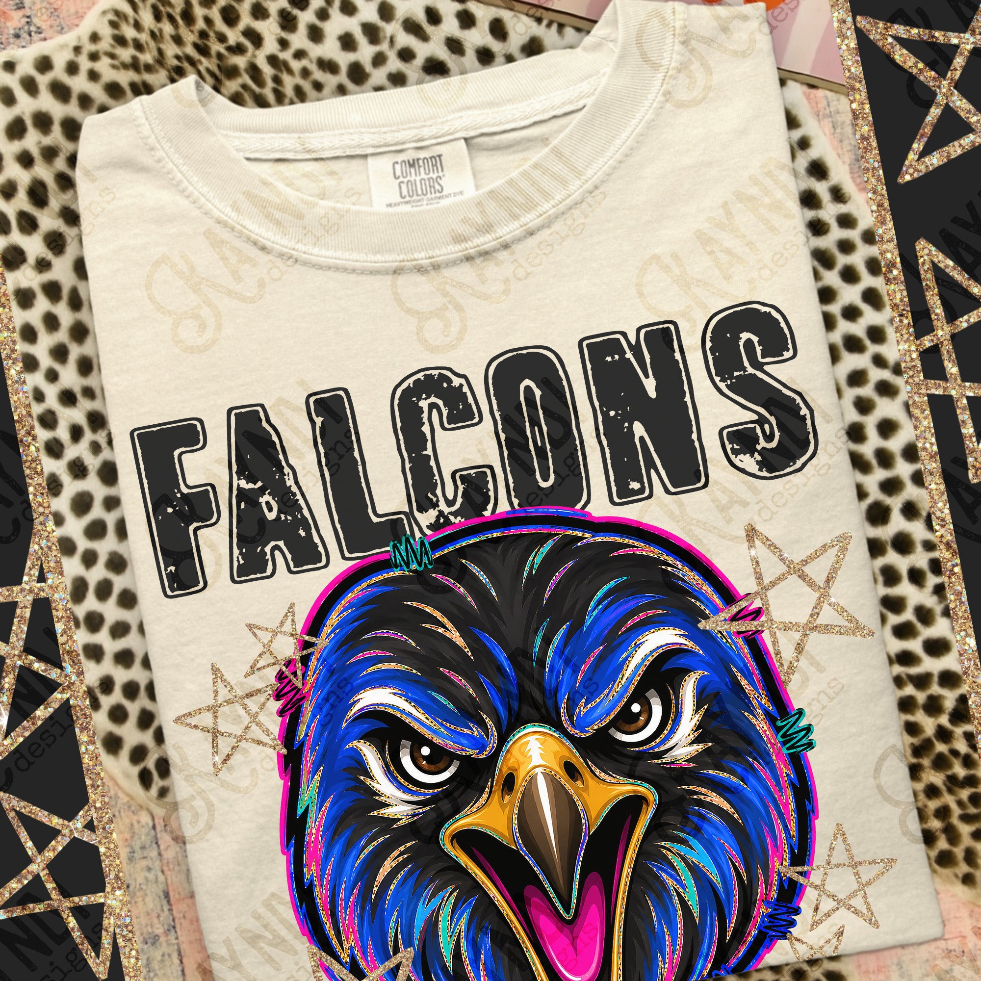 Grunge Varsity Falcons 3 mockup