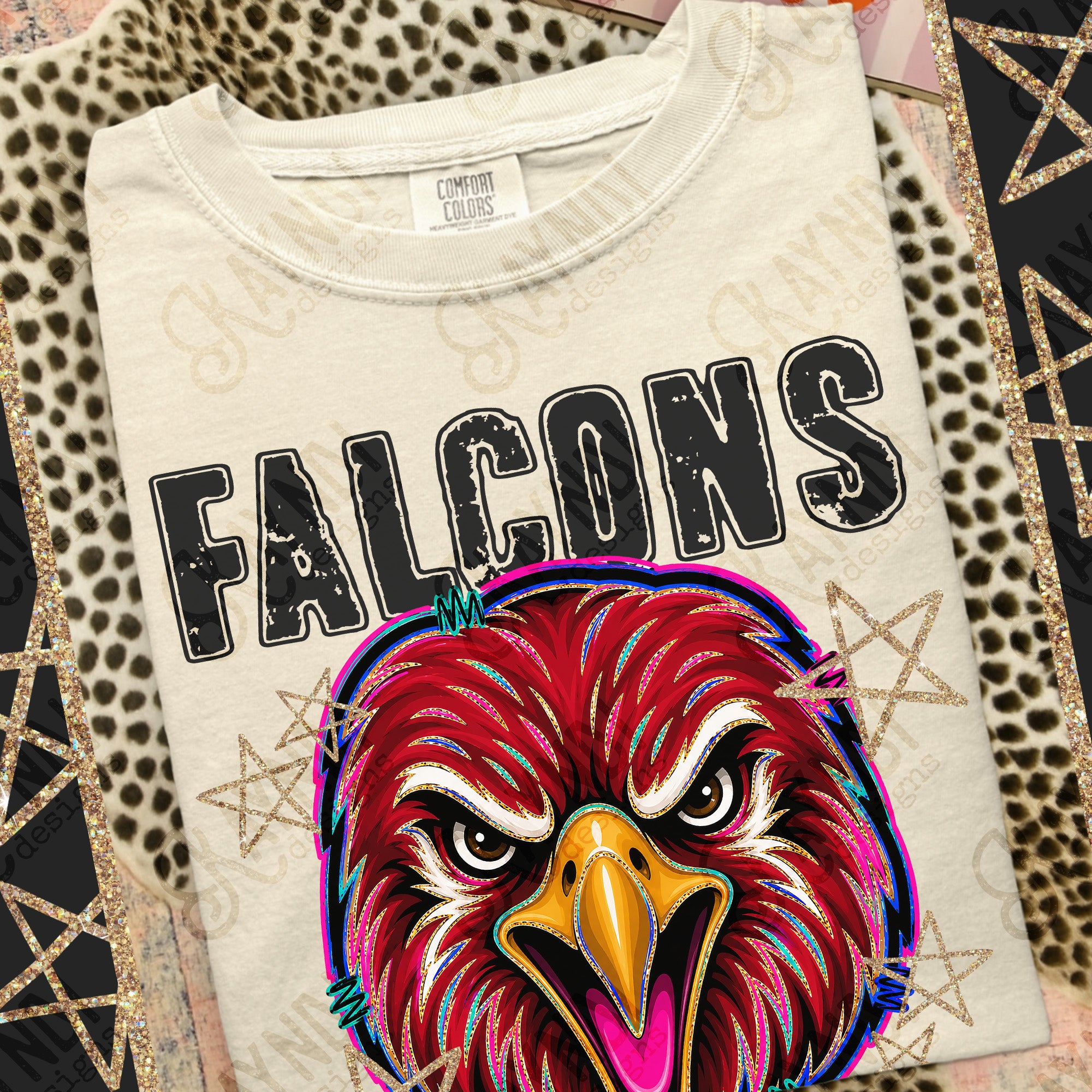 Grunge Varsity Falcons 4 mockup