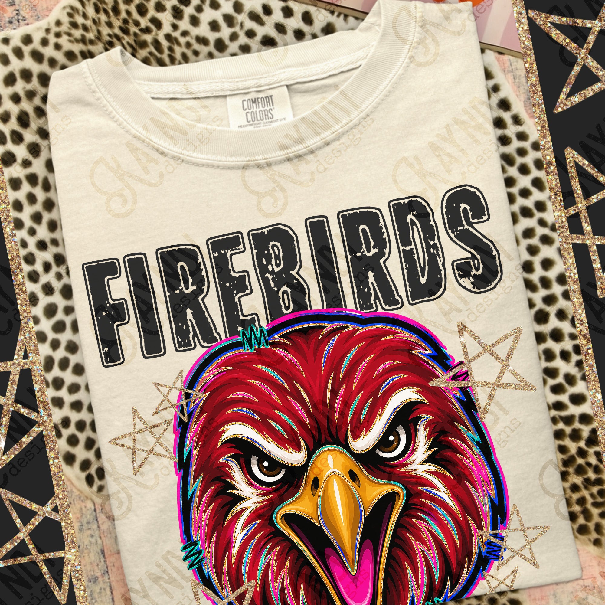 Grunge Varsity Firebirds 2 mockup