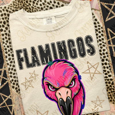Grunge Varsity Flamingos mockup