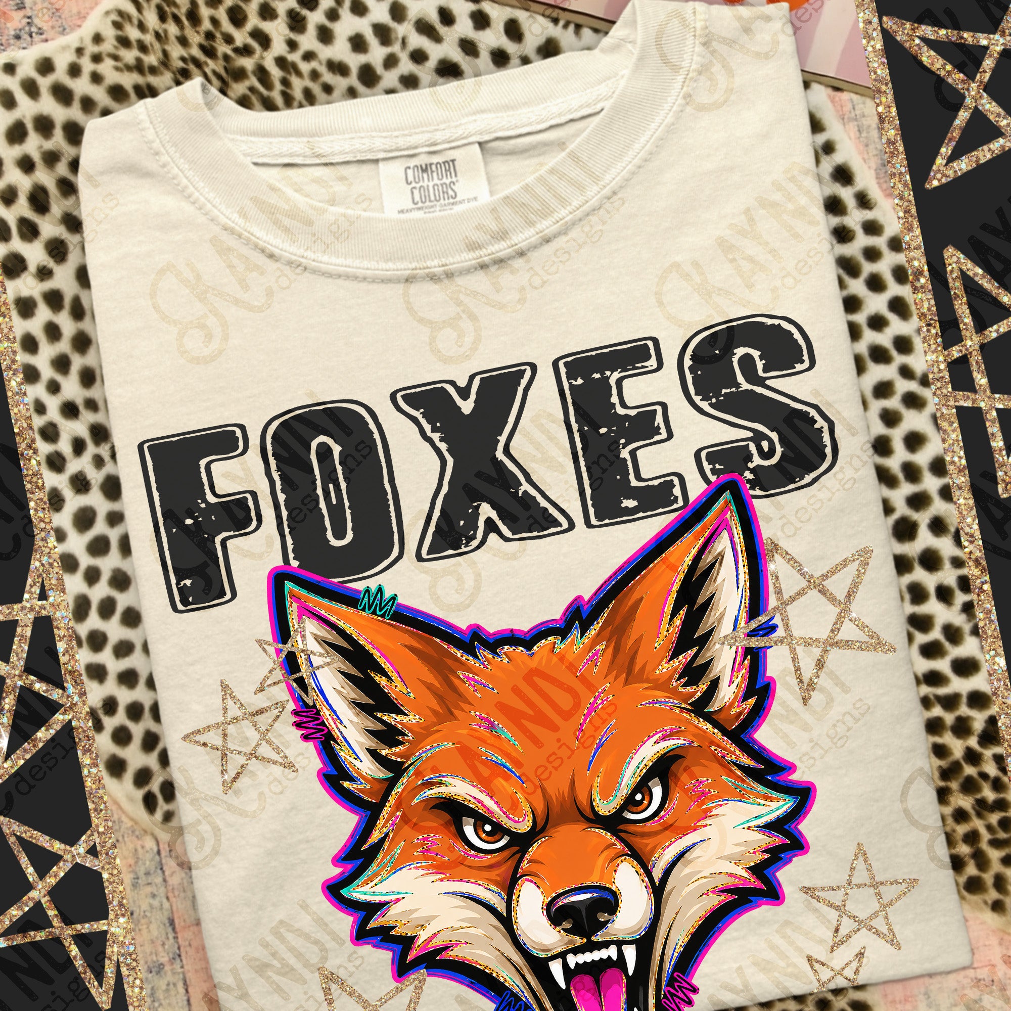 Grunge Varsity Foxes mockup