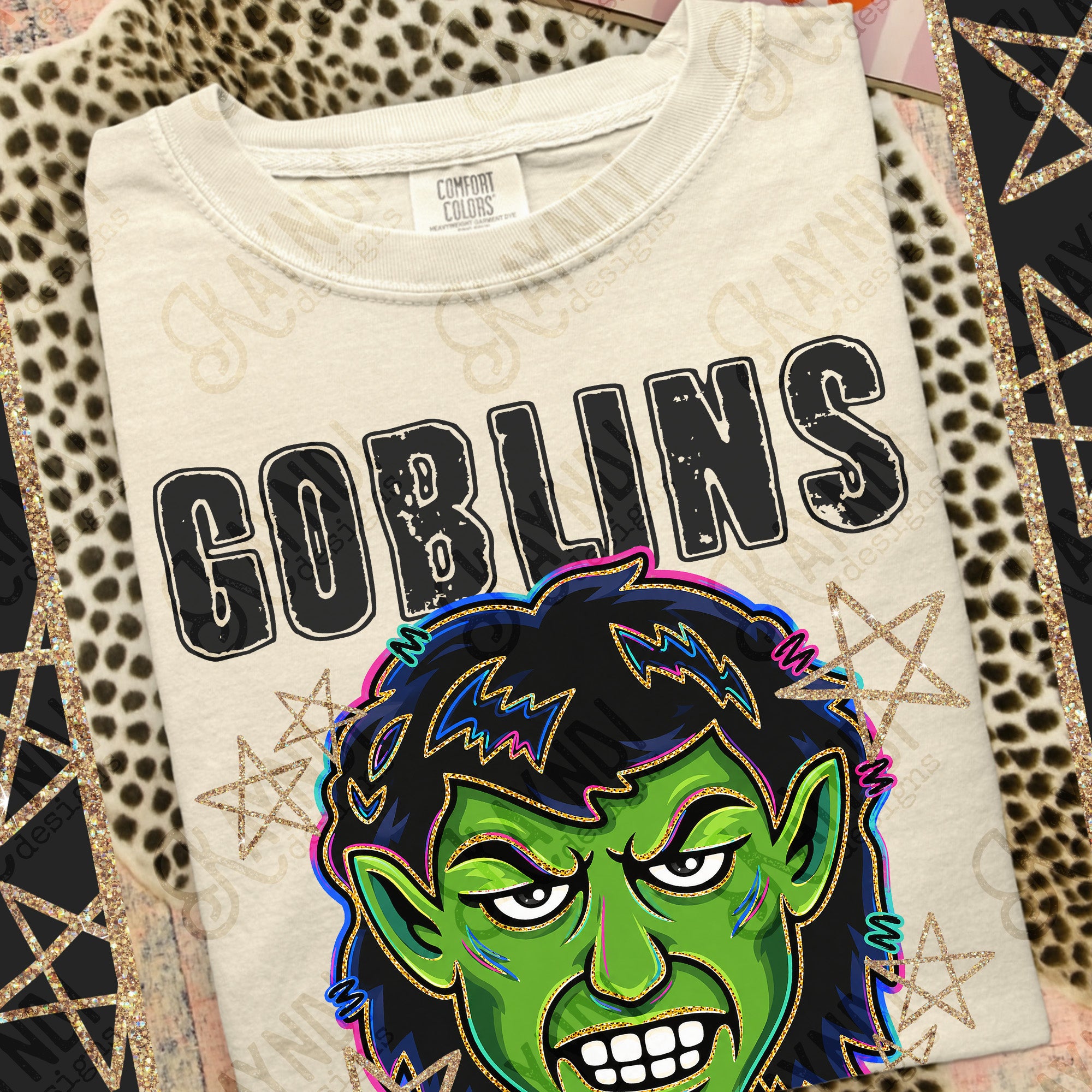 Grunge Varsity Goblins mockup