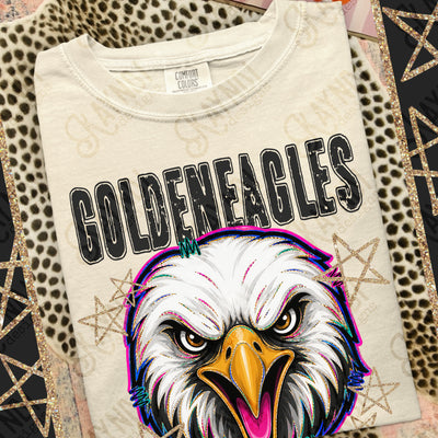Grunge Varsity Golden Eagles mockup