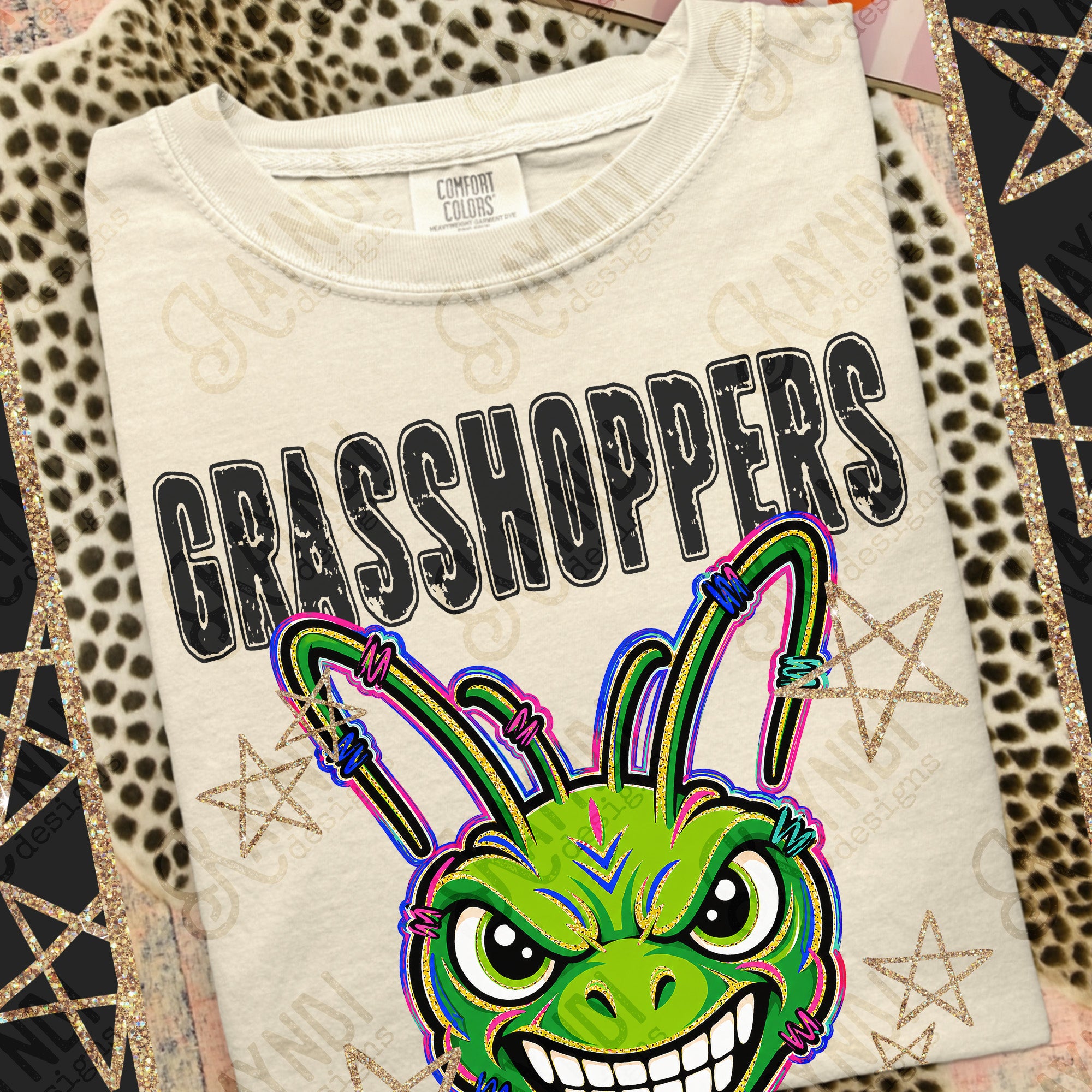 Grunge Varsity Grasshoppers mockup