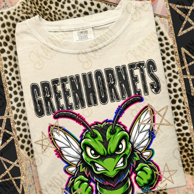 Grunge Varsity Green Hornets mockup