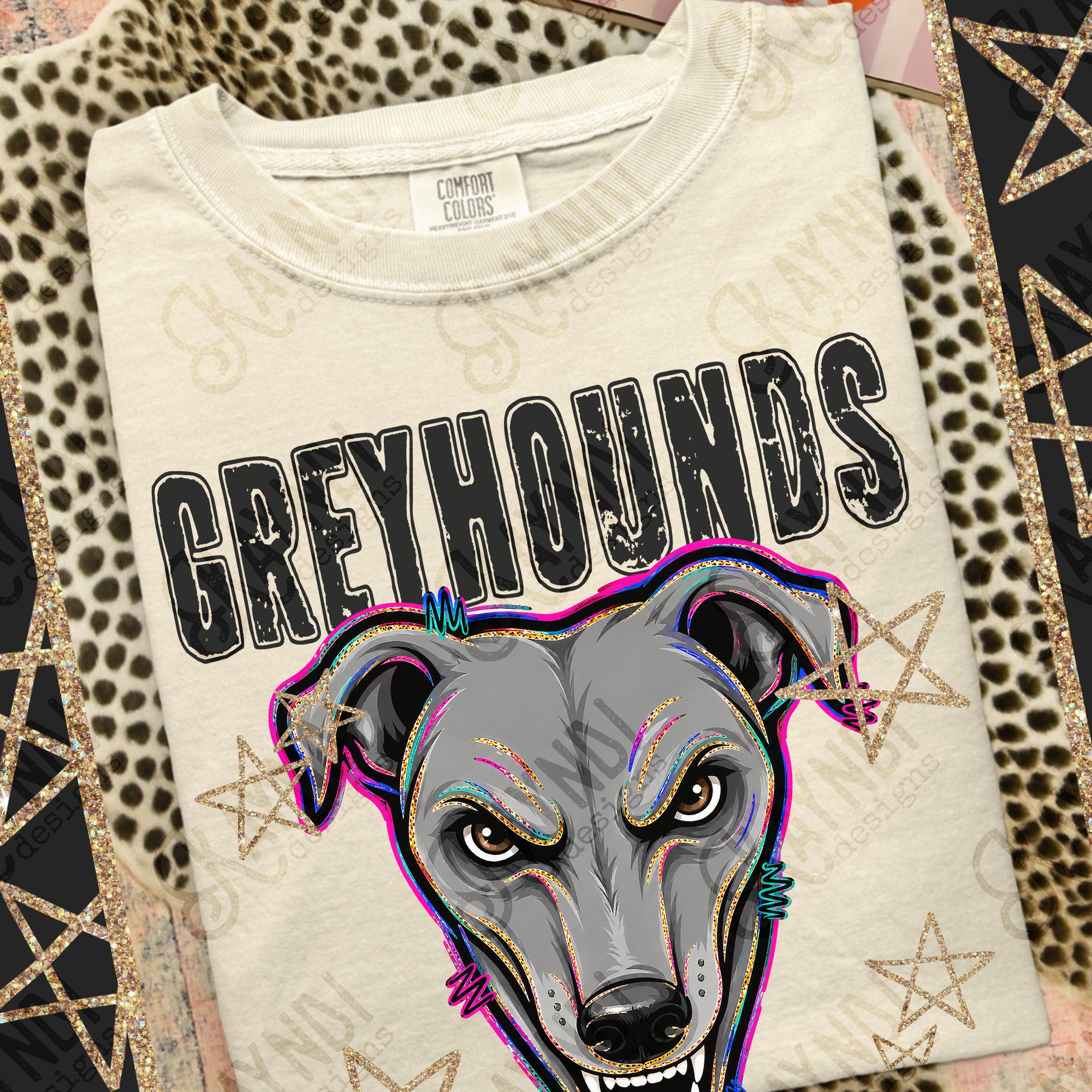 Grunge Varsity Greyhounds mockup
