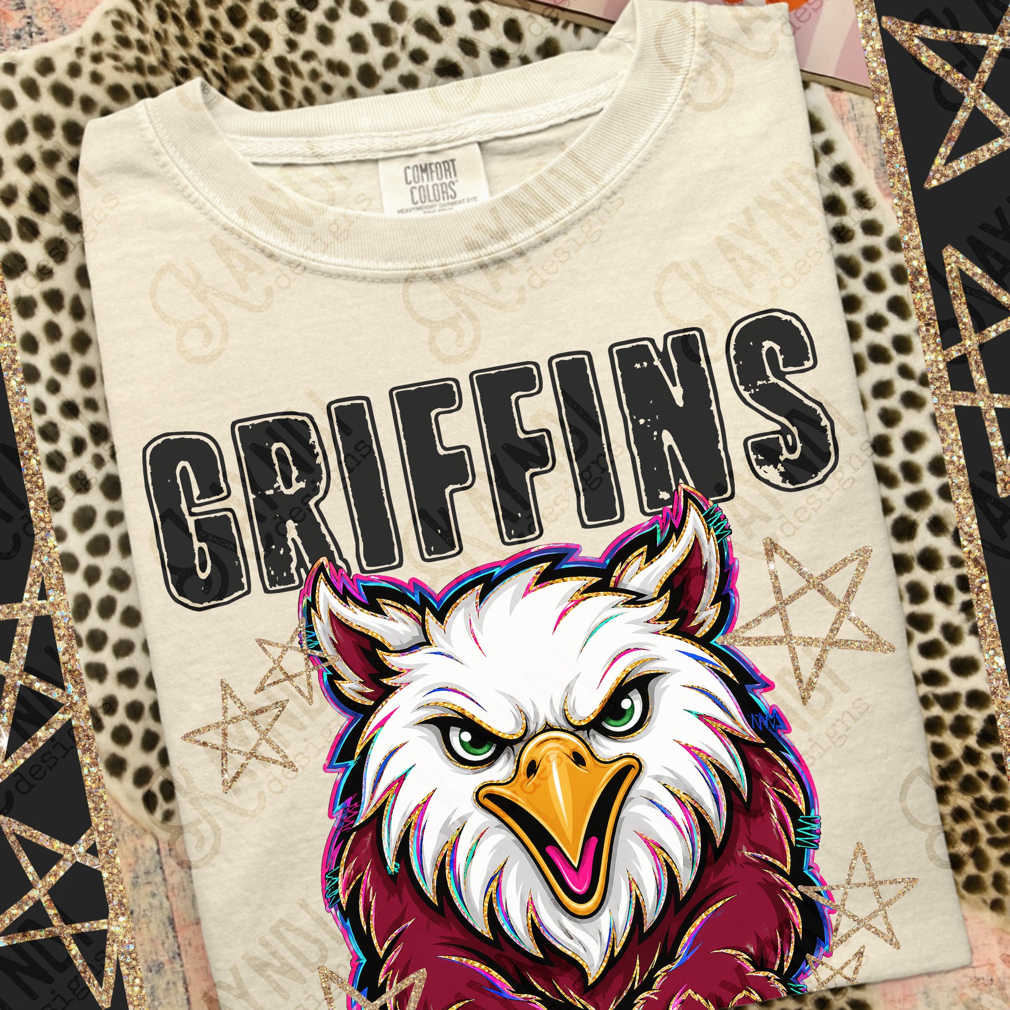 Grunge Varsity Griffins mockup