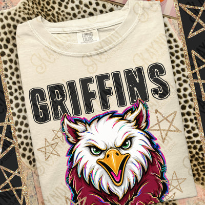 Grunge Varsity Griffins mockup