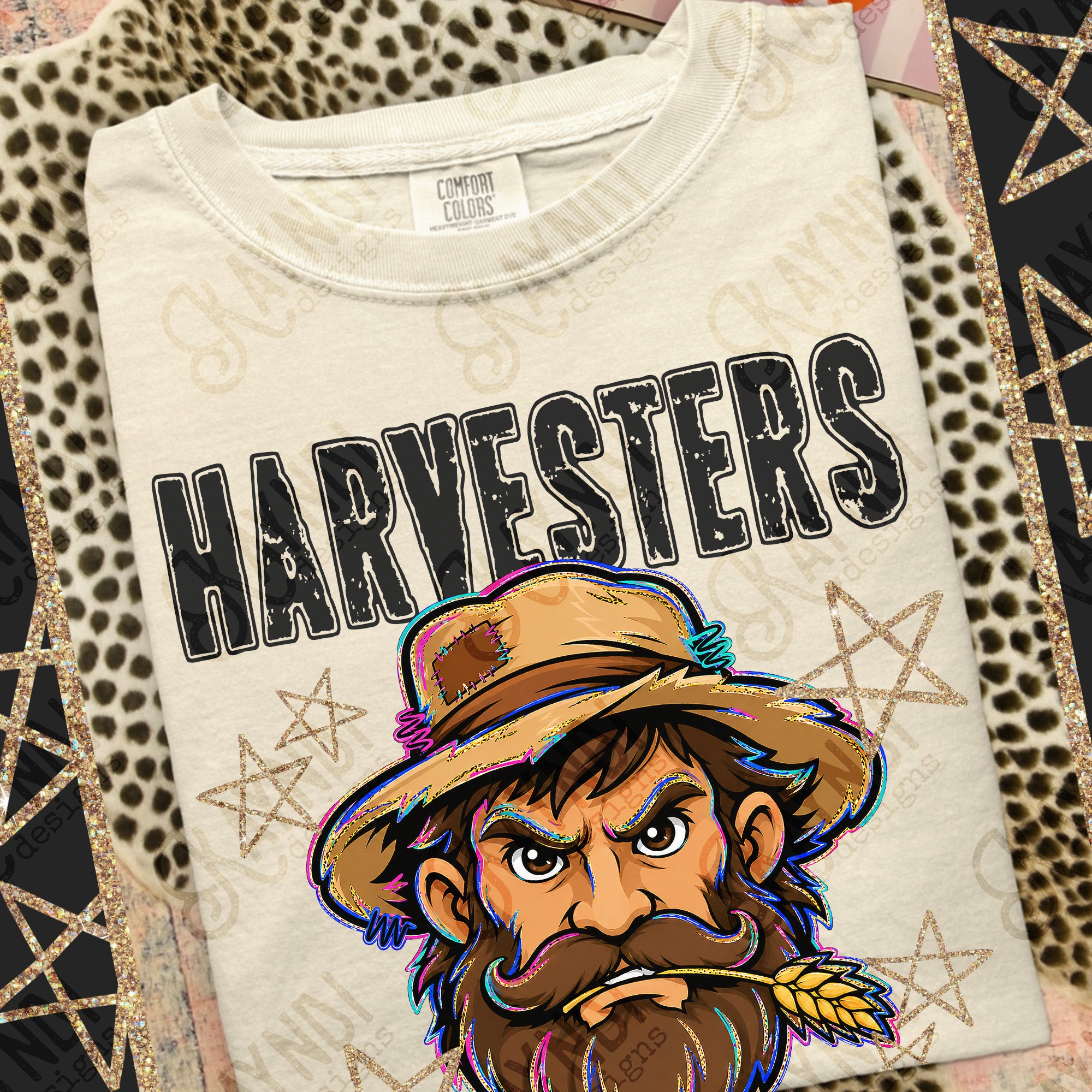 Grunge Varsity Harvesters mockup