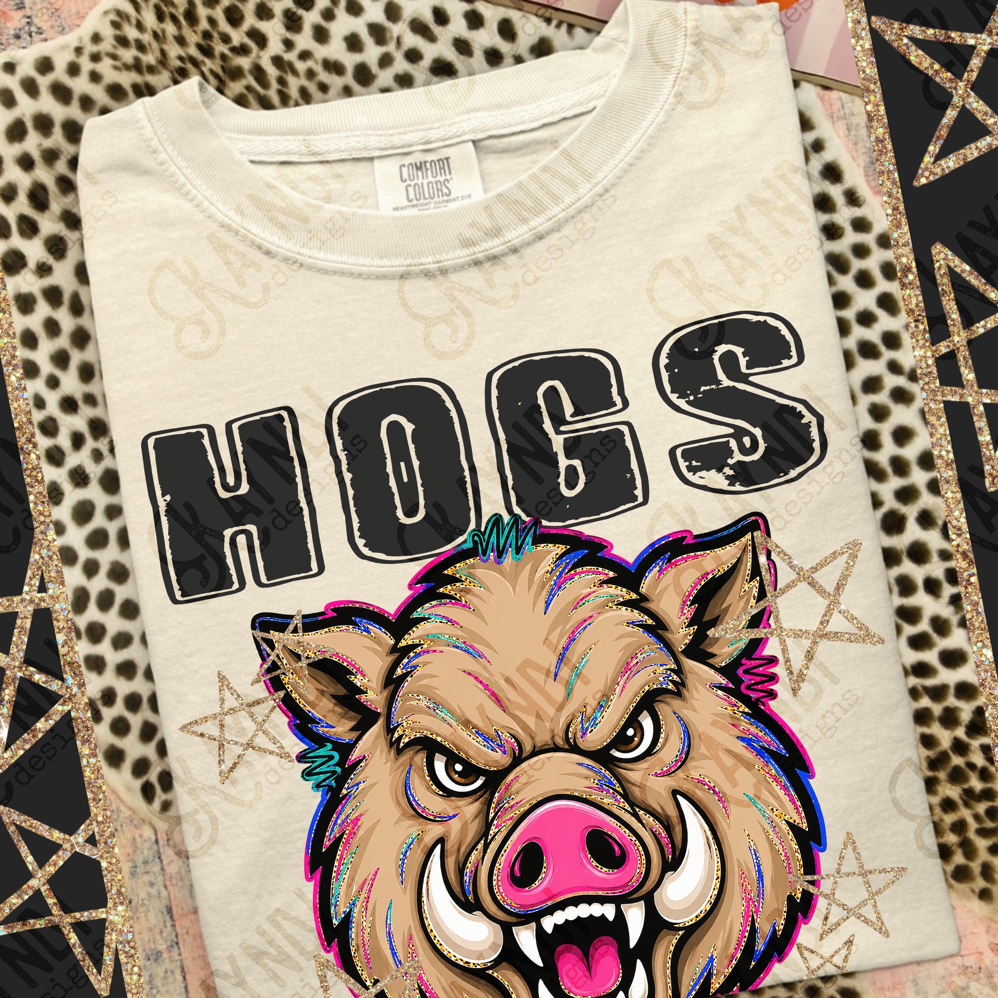 Grunge Varsity Hogs mockup