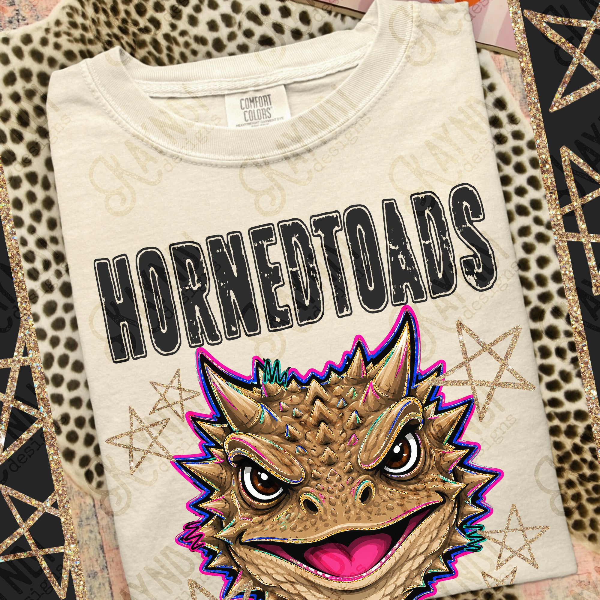 Grunge Varsity Horned Toads mockup