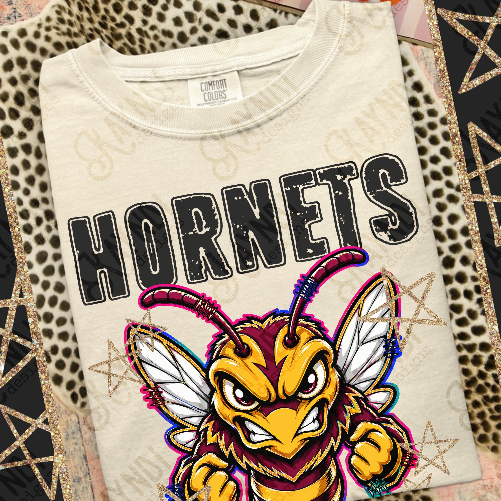 Grunge Varsity Hornets 4 mockup