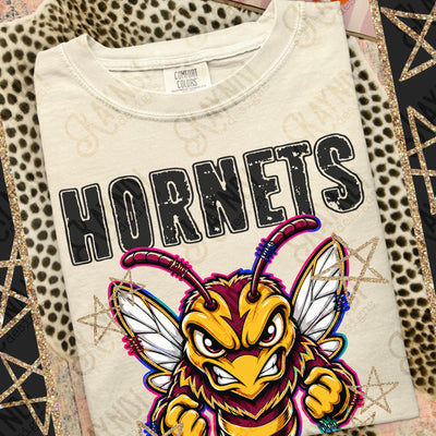 Grunge Varsity Hornets 4 mockup
