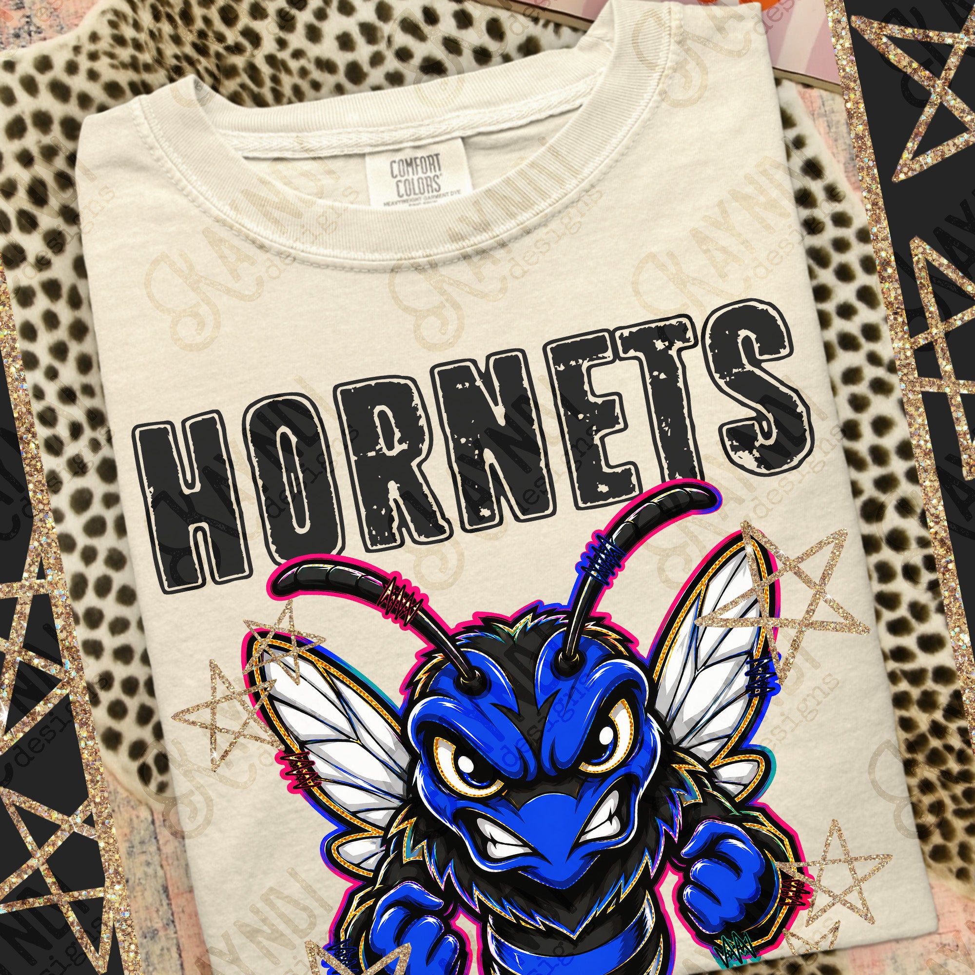 Grunge Varsity Hornets 5 mockup