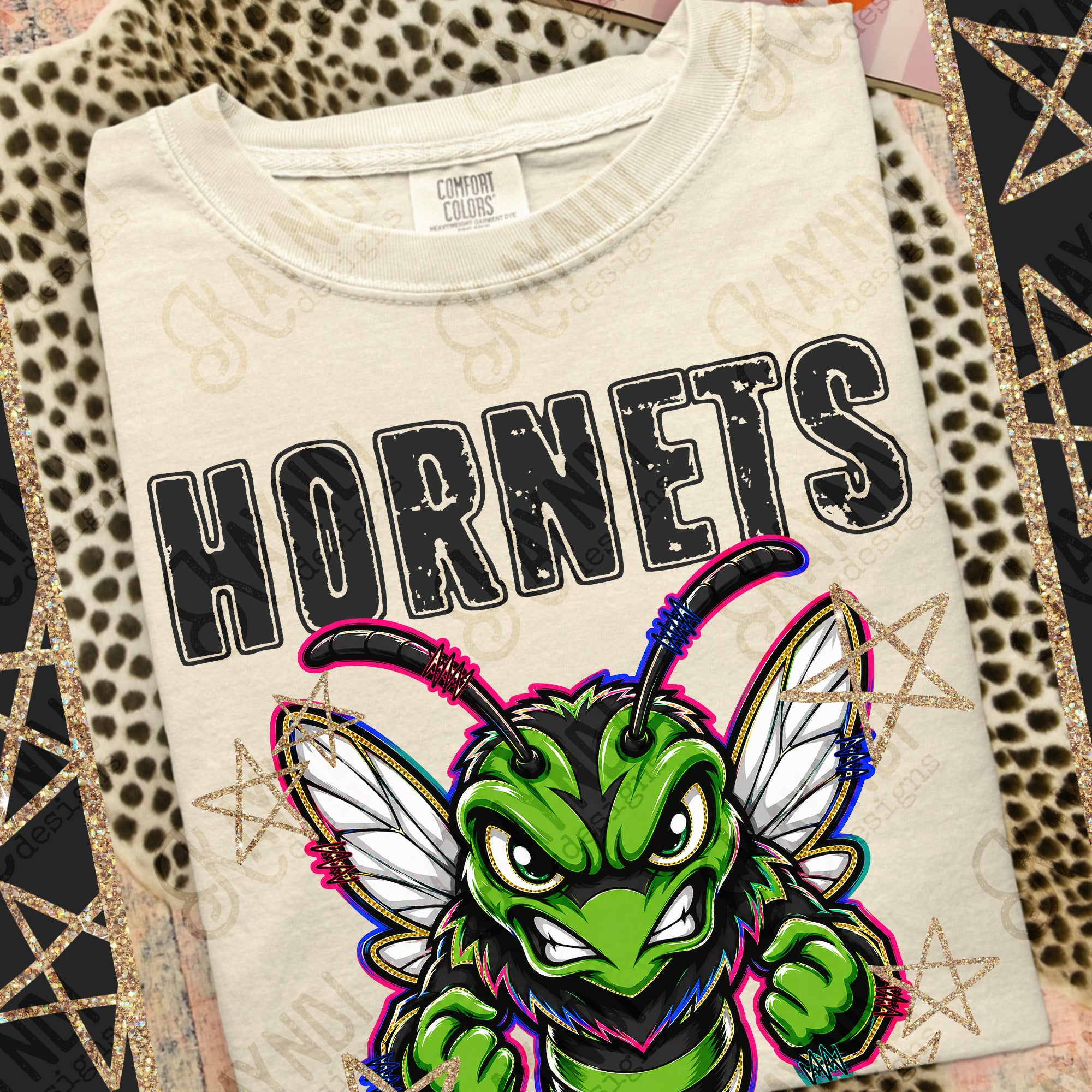 Grunge Varsity Hornets 6 mockup