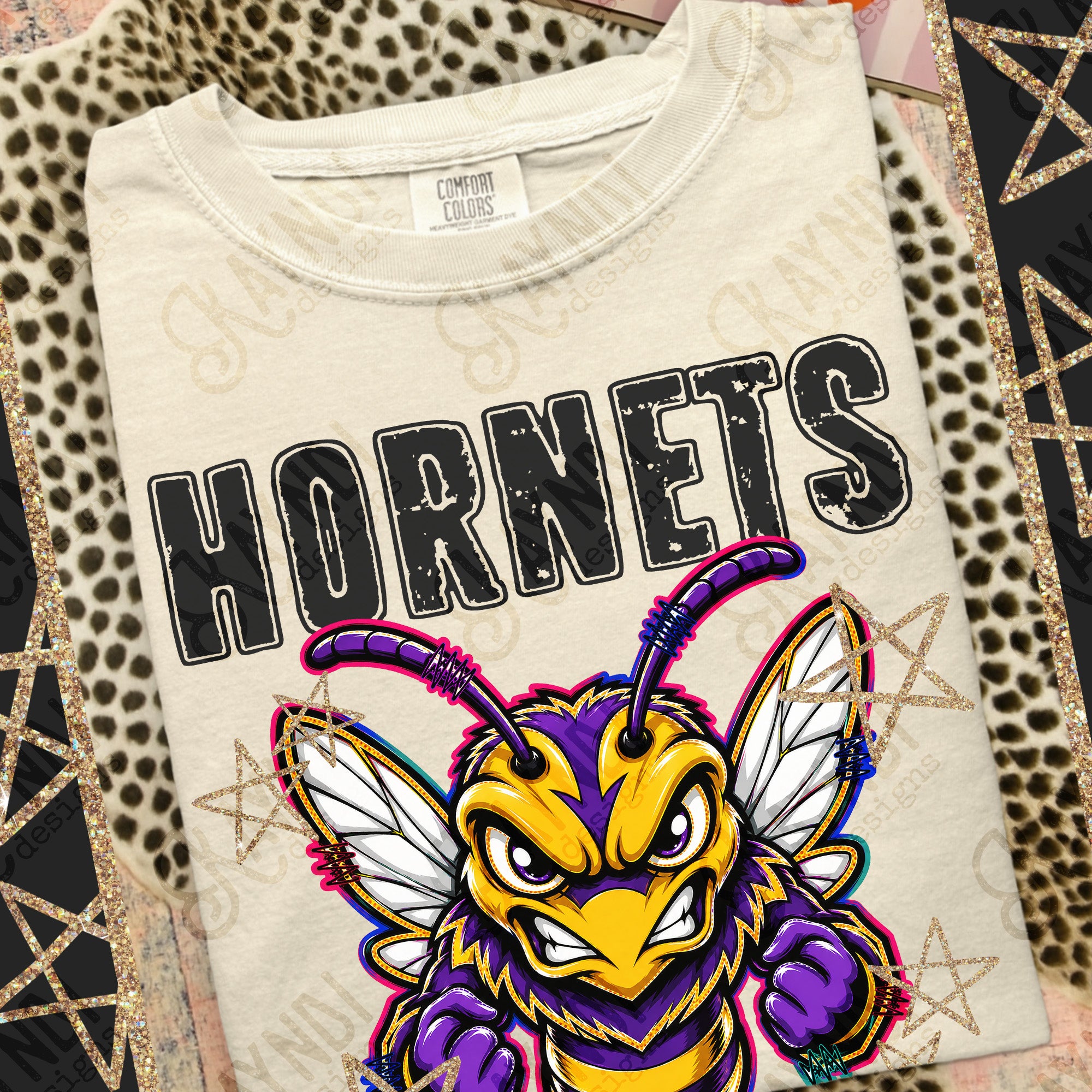 Grunge Varsity Hornets 7 mockup