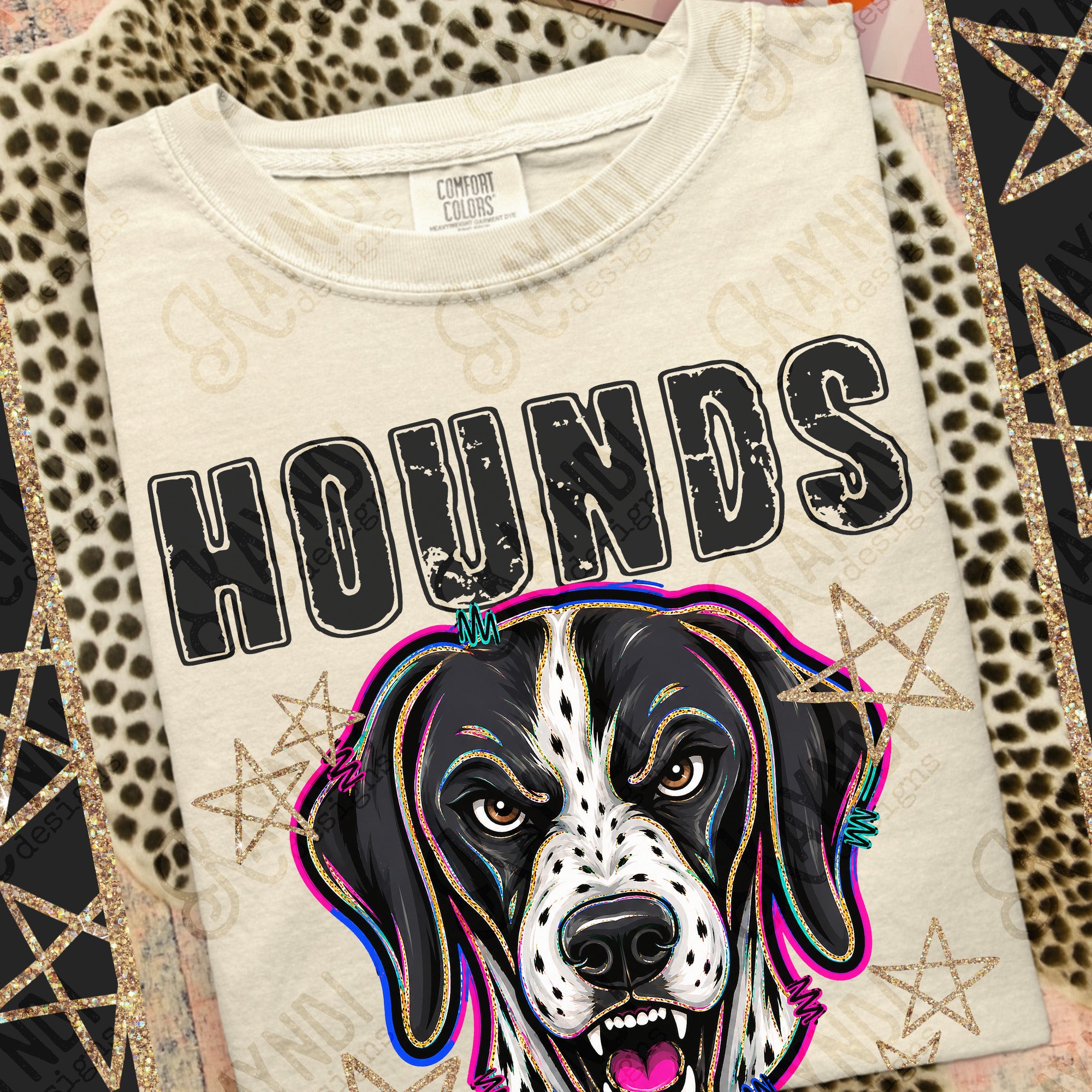 Grunge Varsity Hounds mockup